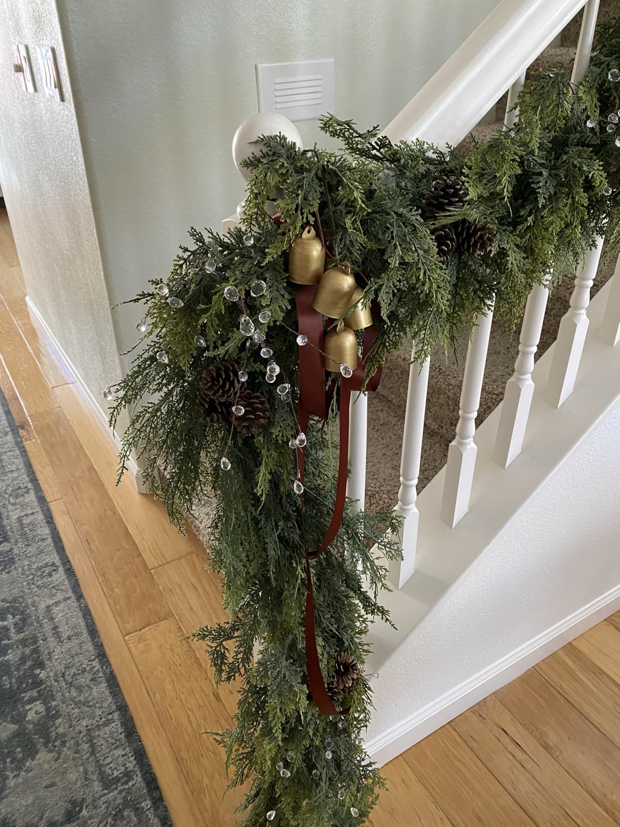 9FT Christmas Cedar Garland Real Touch Greenery for Mantle Decor | Realistic Thick Artificial Winter Garland for Fireplace Stairs Porch Outdoor Indoor Xmas Decoration customer photo 2