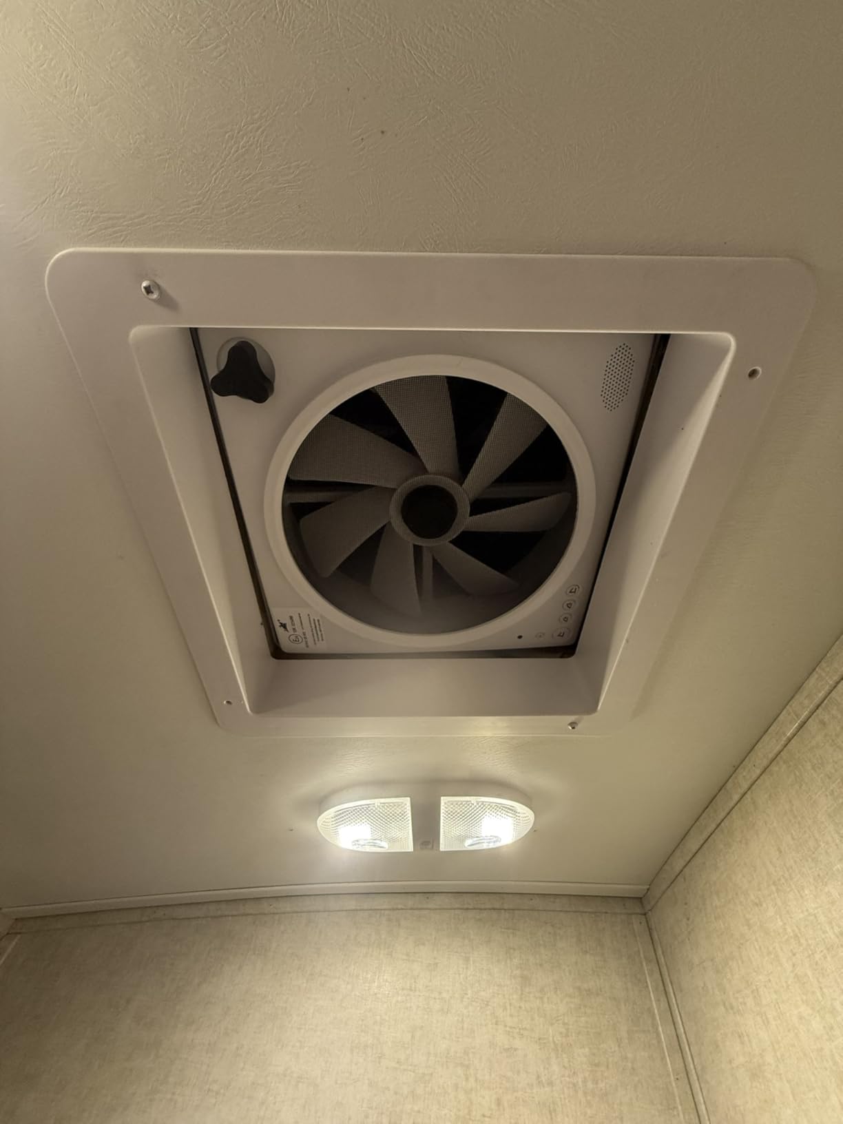 RV Roof Vent Fan 360mm, 12V (24V Max) with Remote Control & Rain Sensor | Black Lid, 4-Speed Reversible Intake & Exhaust Airflow, Built-In Timer, Manual Knob Control, Brushless Motor, RV Ventilation customer photo 2