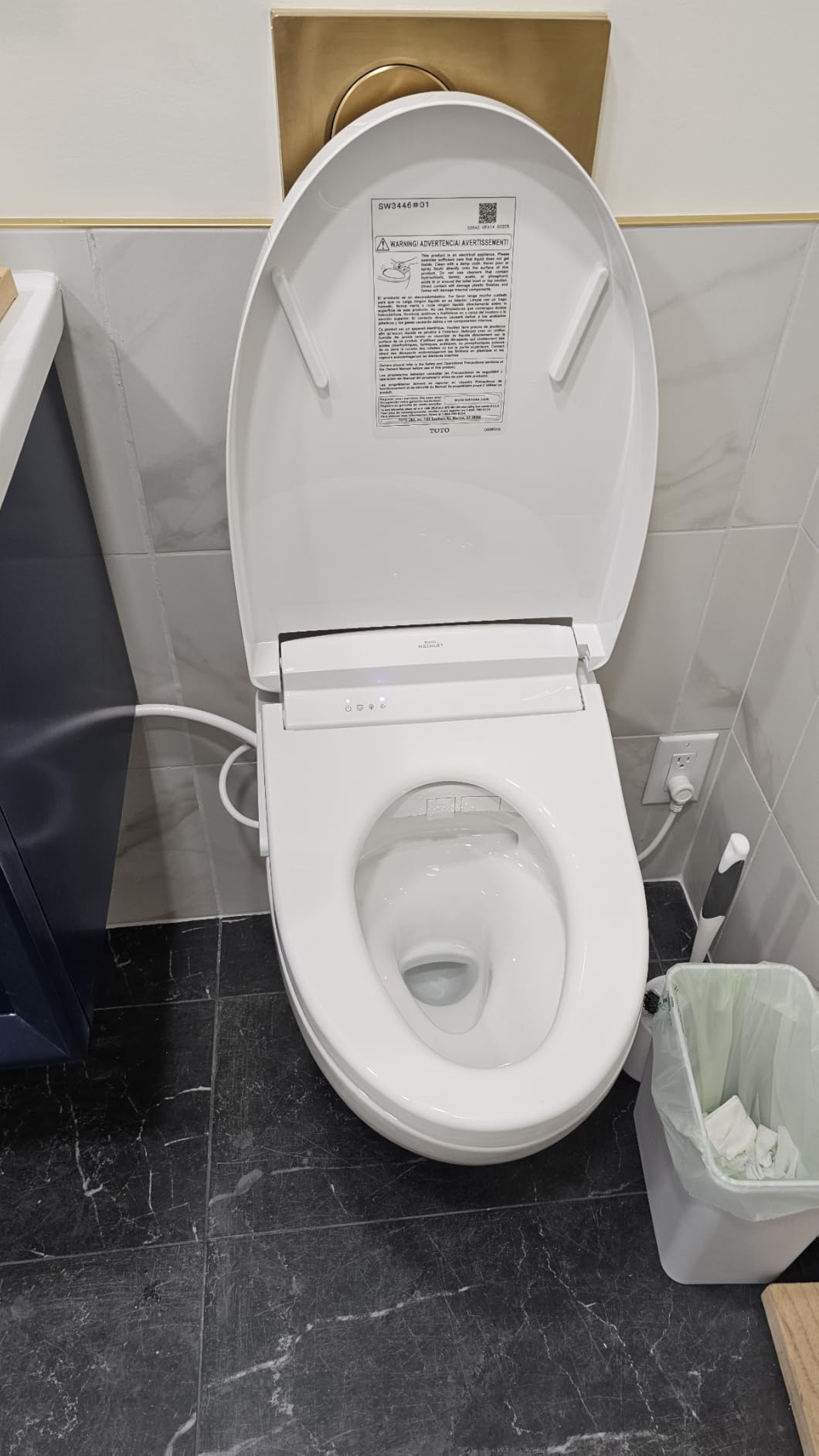 TOTO WASHLET S5 Electronic Bidet Toilet Seat with Instantaneous Water Heating, PREMIST and EWATER+ Wand Cleaning, Elongated, Cotton White - SW3446#01 customer photo 1