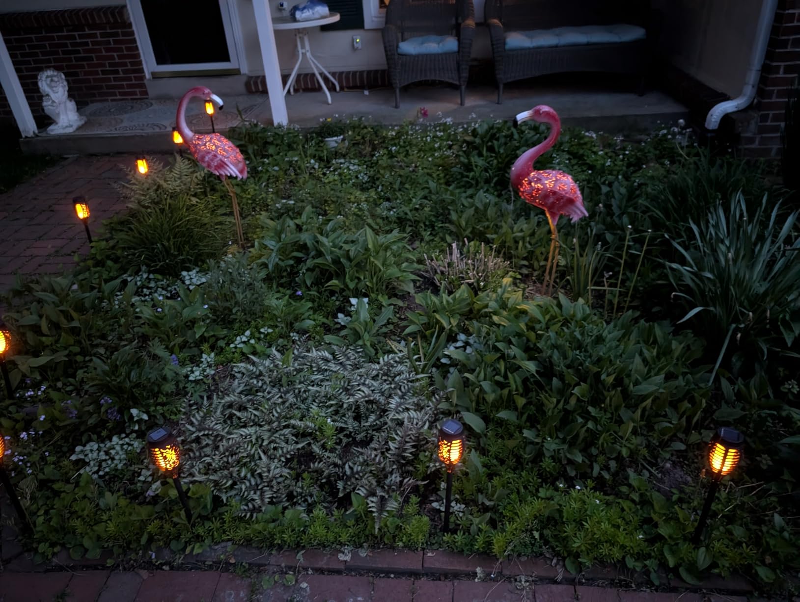 12Pack Purple Solar Halloween Lights for Halloween Decorations Outdoor | Halloween Solar Lights Outdoor with Flickering Flame, Waterproof Torches for Outside, Scary Halloween Yard Pathway Decoration customer photo 2