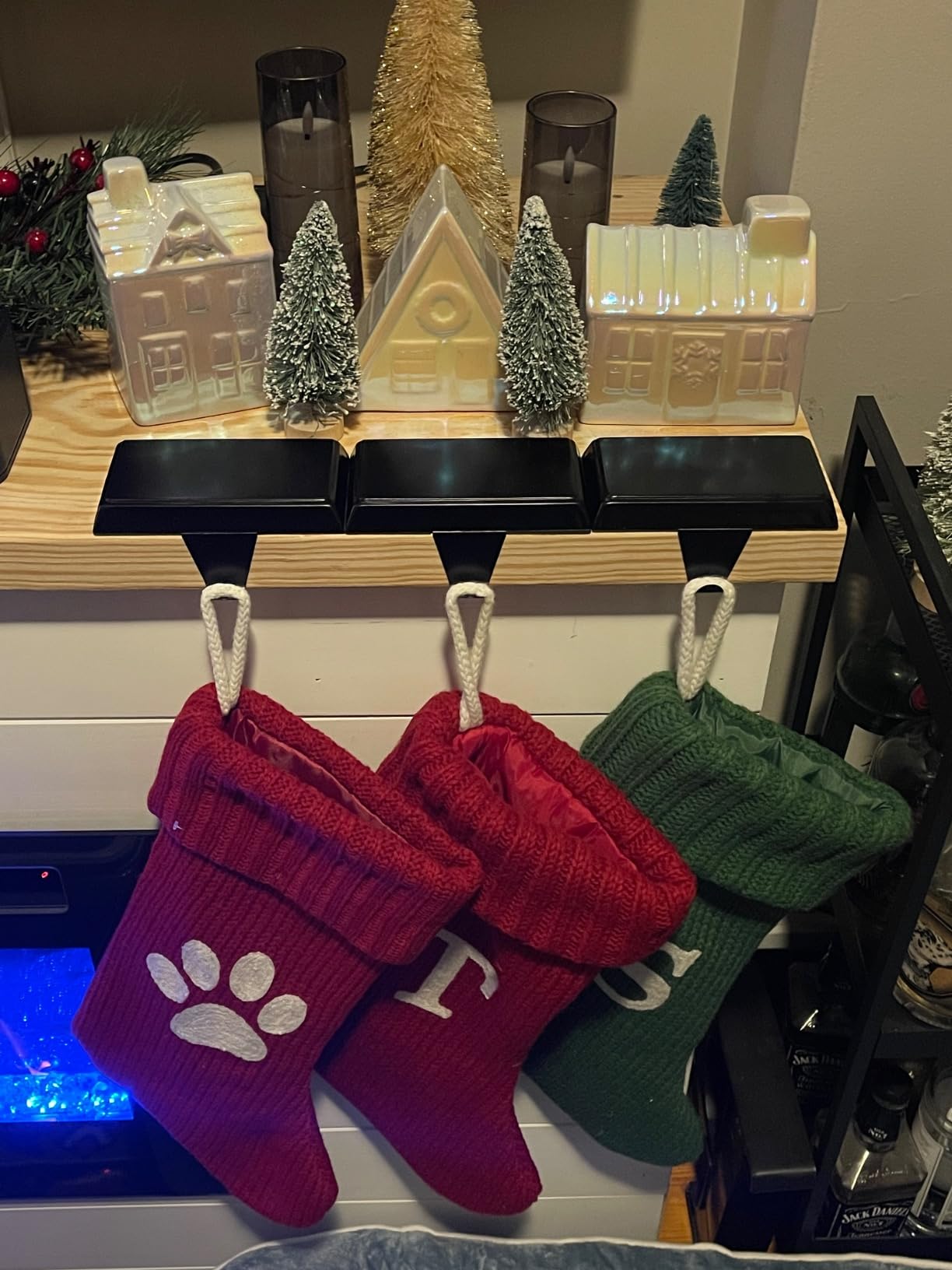 Stocking Holders for Mantle - Set 4, Metal Christmas Stocking Holder, Weighted Stocking Hangers with Non-Slip Protective Pad, Stocking Hangers for Mantel | TV Stand | Staircase | Dresser customer photo 2