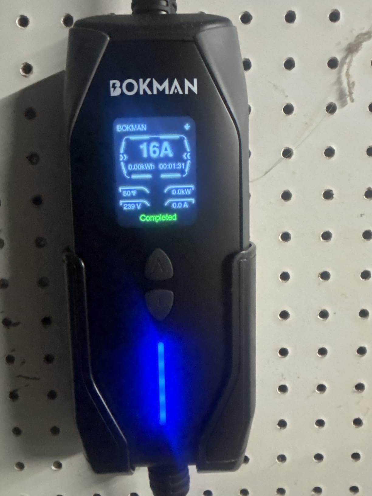 bokman Portable Level 1&2 EV Charger, 16A 20ft, NEMA 6-20P/5-15 Adapter | Dual 120V/240V, Adjustable 6-16A & 1-12H Delay timer, IP65, J1772 Connector customer photo 1