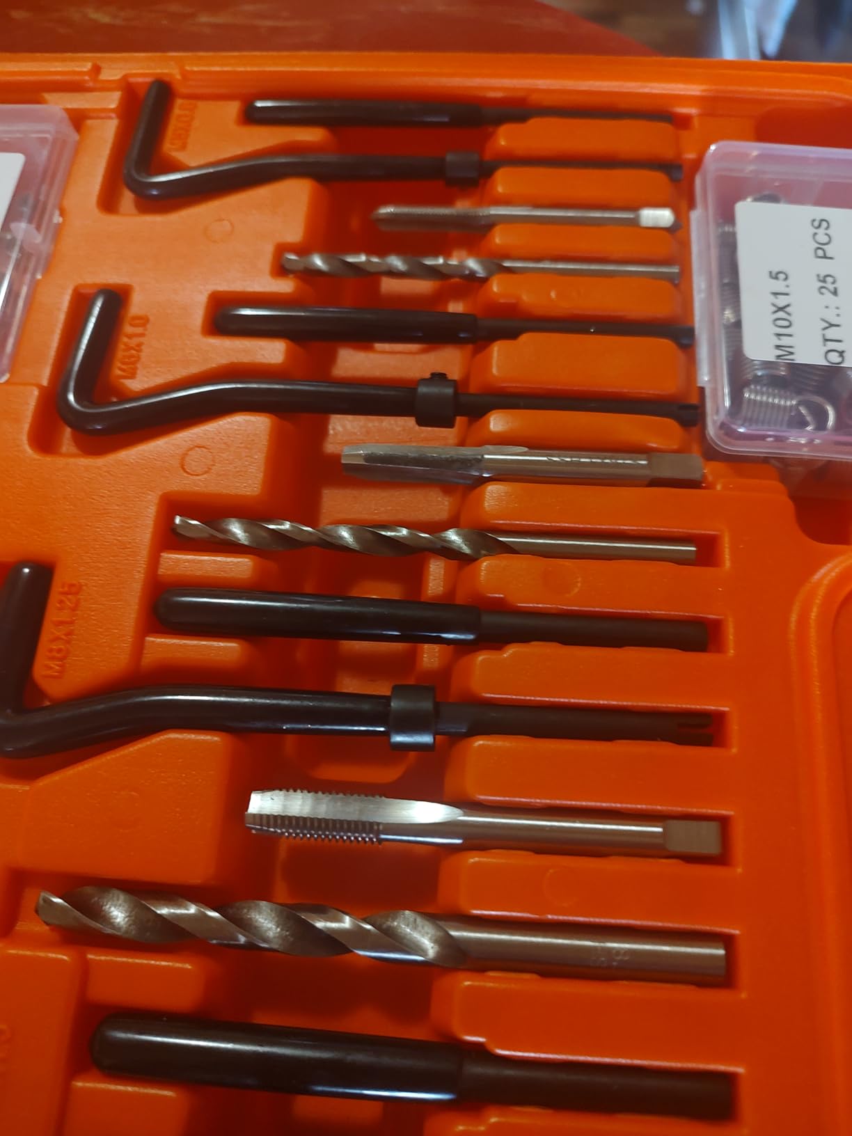 HORUSDY 348-Piece Thread Repair Kit, Metric & SAE Helicoil Set with HSS Drill Bits, Thread Inserts, Taps & Installation Tools, for Damaged Thread, Engine, Spark Plug & Automotive Repair customer photo 1