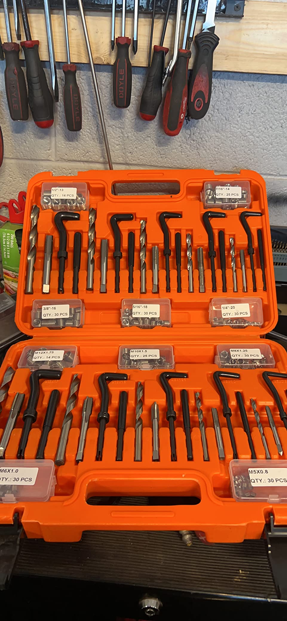 HORUSDY 348-Piece Thread Repair Kit, Metric & SAE Helicoil Set with HSS Drill Bits, Thread Inserts, Taps & Installation Tools, for Damaged Thread, Engine, Spark Plug & Automotive Repair customer photo 2