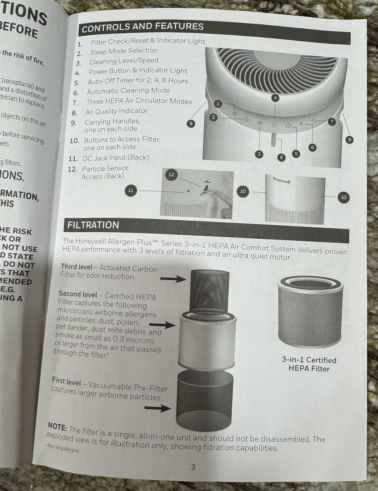 Honeywell Allergen Plus 3-in-1 HEPA Fan Air Purifier, Circulator, White | Air purification for large rooms, air purifier fan combo, fan for bedroom, 1928 sq ft in 1 hr, air quality sensor, sleep mode customer photo 2