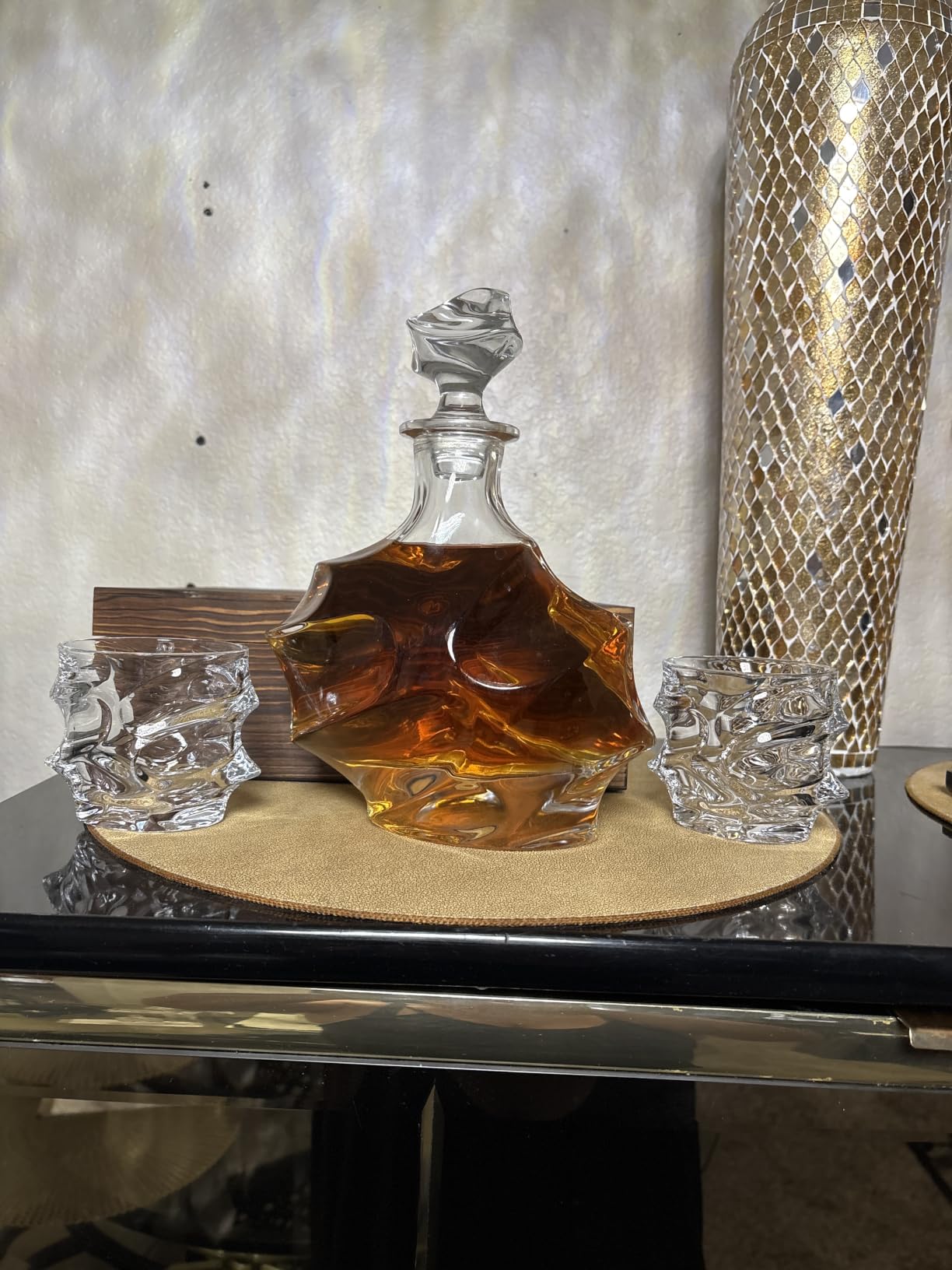 TSUKIGLASS Storm Japanese Crystal Whiskey Glasses Set of 4, Gift for Men | Old Fashioned Rocks Tumblers, 10oz, Lead-Free Crystal, Gift-Ready Box customer photo 1