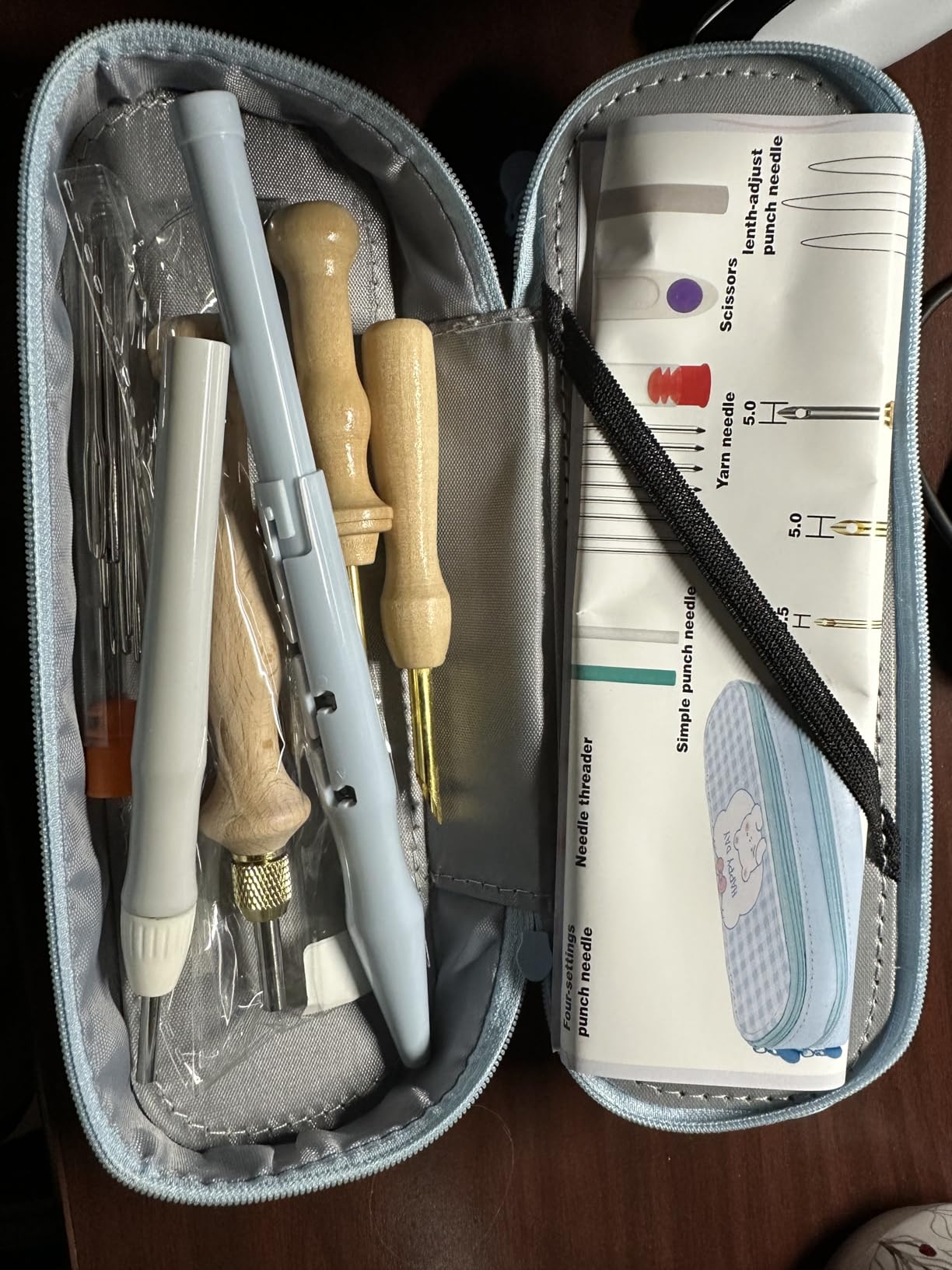 35Pcs Punch Needle Kit Adult Beginner, Adjustable Punch Needle Tool | Different Size Needles & Storage Case, Wooden Handle Embroidery Pen Set for Gifts, Decoration & DIY Craft Project customer photo 2