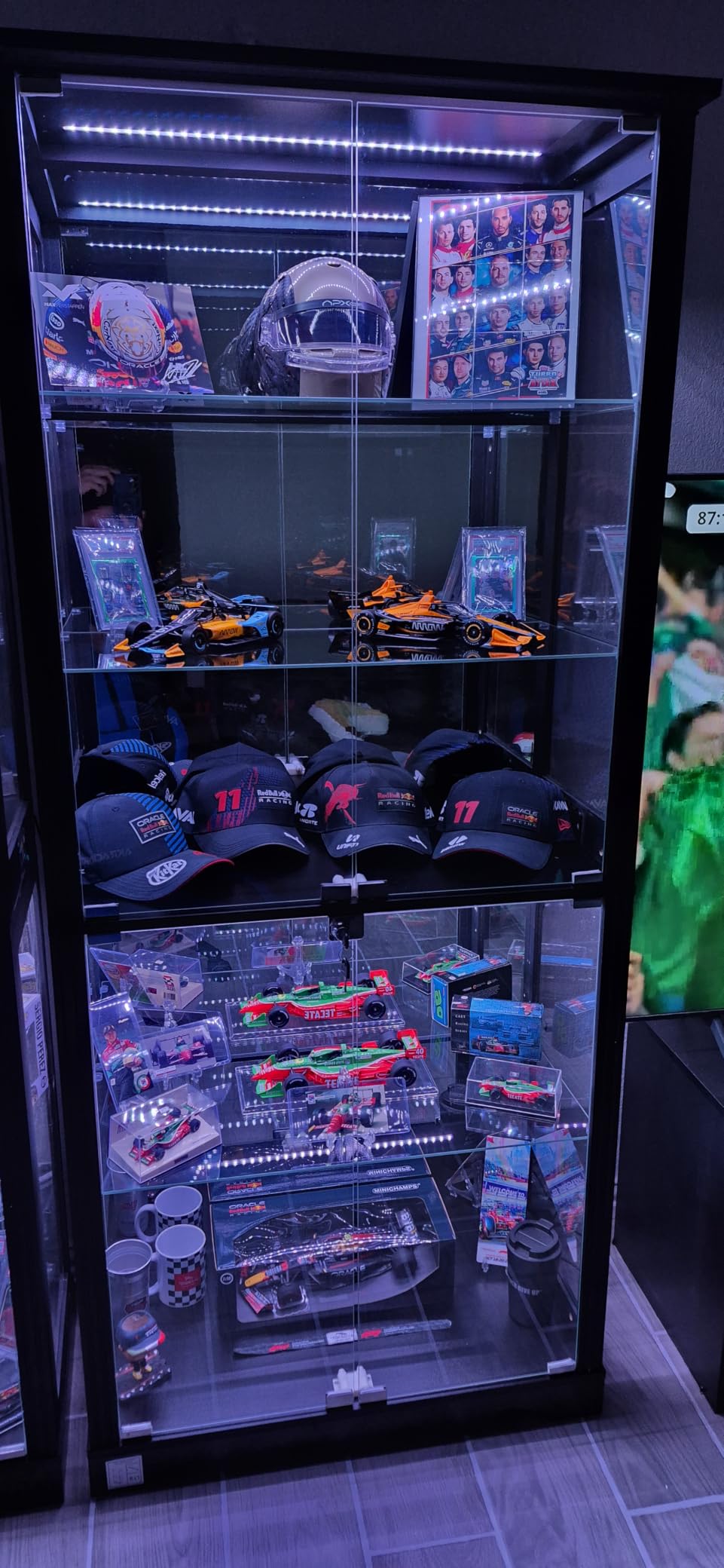 Dystler Display Cabinet with Glass Doors, RGB Lights for Collectibles | 71'' Tall customer photo 1