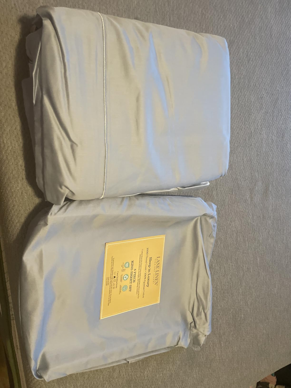 LANE LINEN 100% Egyptian Cotton Sheets King Size Silky Sateen Weave - White | King Size Sheets Set - 4-Piece Set, 16
