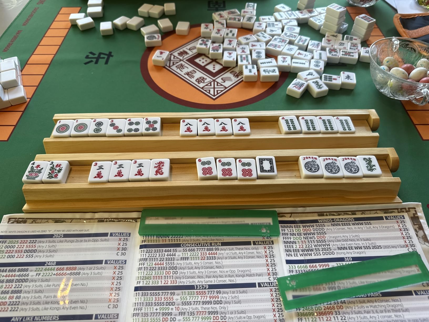 MUTEX American Mahjong Game Set, 166 Premium Mahjong Tile Set with Stylish Orange Carrying Bag, 4-Piece Wood Mahjong Racks/Pushers customer photo 2