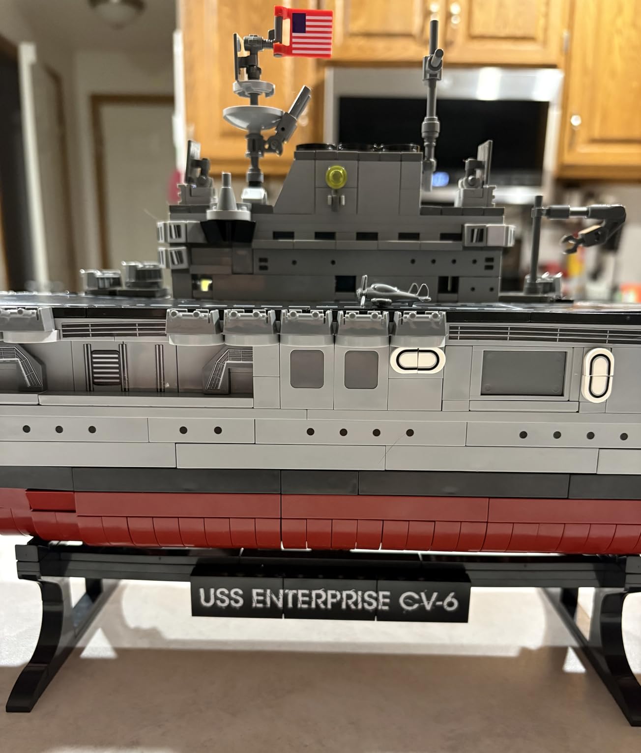 WWII USS Enterprise CV-6 Battleship Compatible with Lego Military Army Set | 1883pcs World Class USS CV-6 Enterprise Compatible with Lego Army Set for Adults WW2 Gift Boat Building Block Kids 8-12 customer photo 1