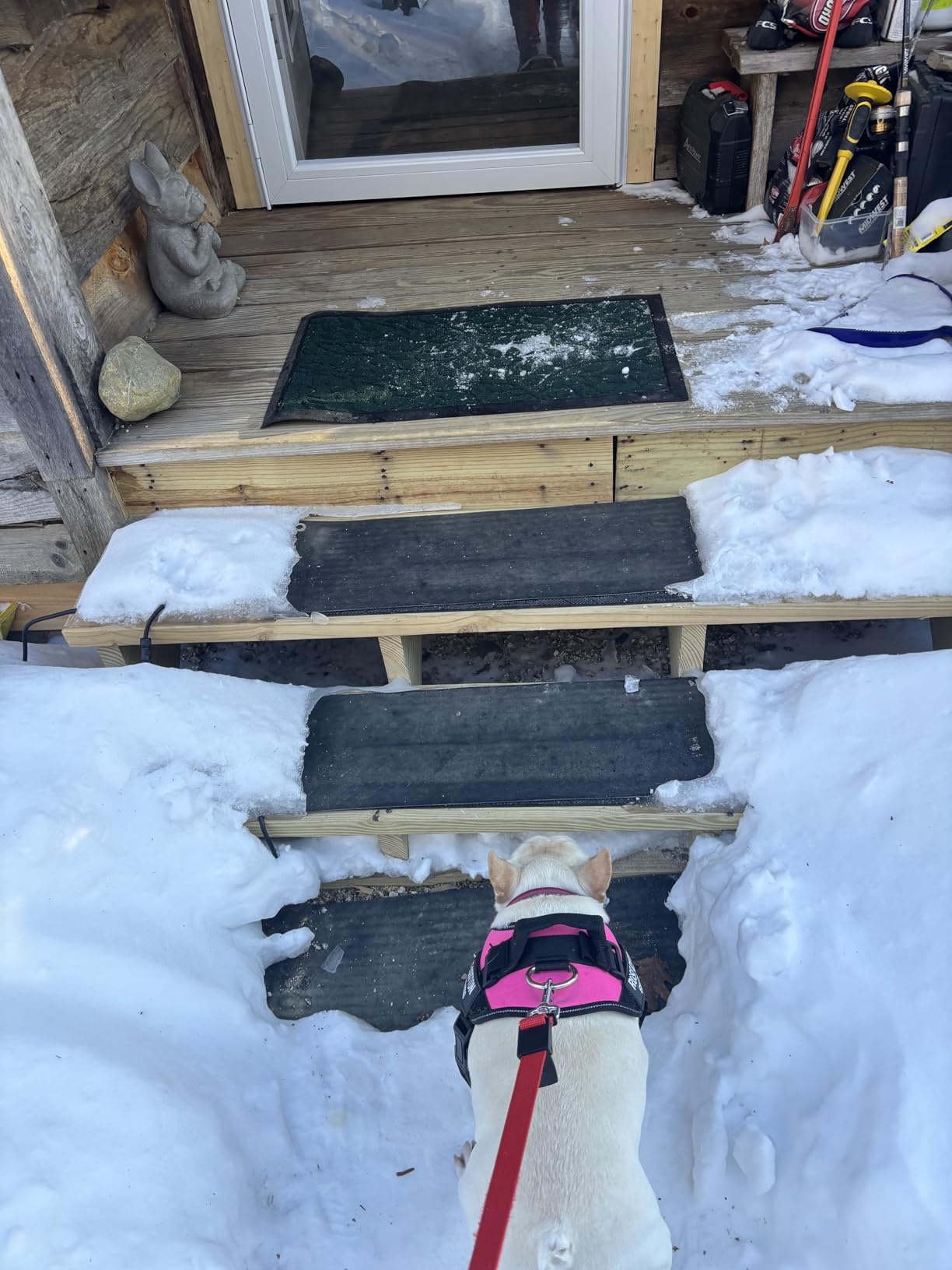 Snow Melting Mats, Heated Outdoor Mats for Walkways, Electric Snow Melting Mats for Decks and Sidewalks, Trusted No-Slip Snow and Ice Melt Heated Sidewalk Mat (10 x 30) 4PCS customer photo 1
