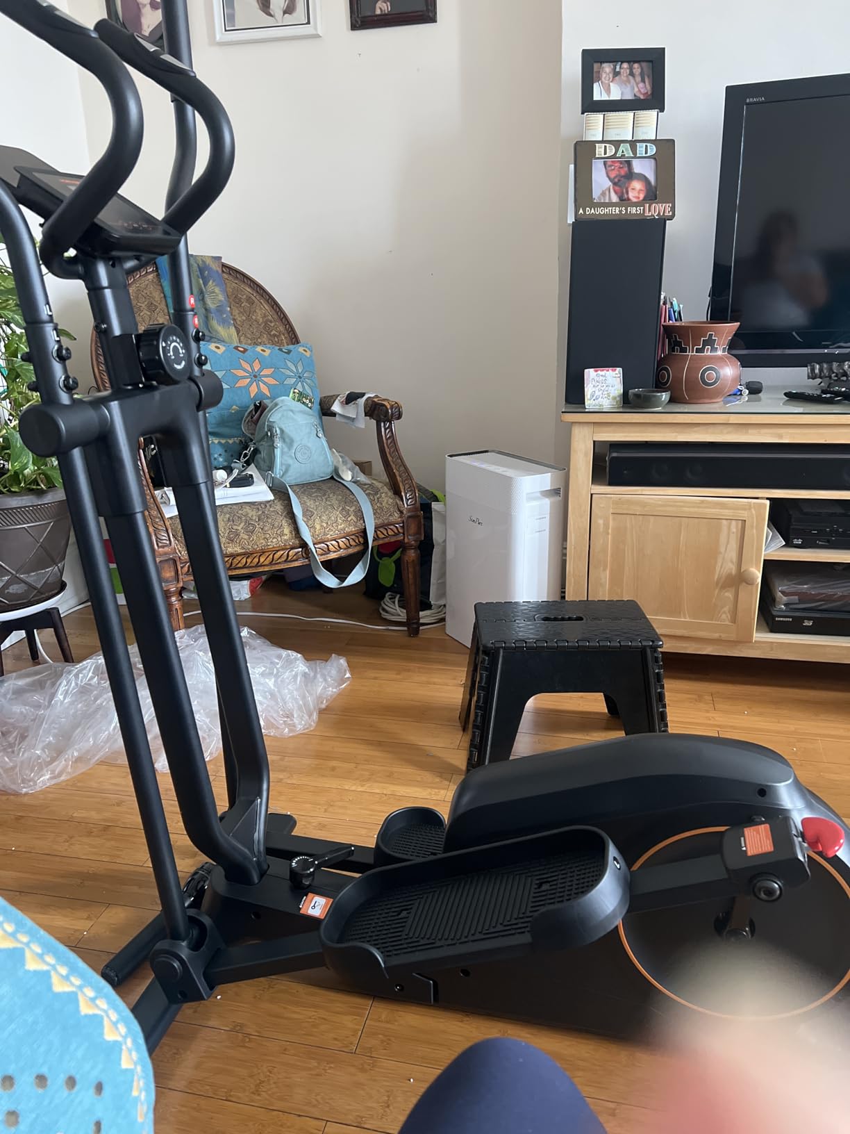 YOSUDA Foldable Elliptical Exercise Machine for Home, 15IN Stride Compact Folding Elliptical Training Machine Only 2 sq ft for Small Spaces, Elliptical Cross Trainer with 16 Magnetic Resistance Levels customer photo 2