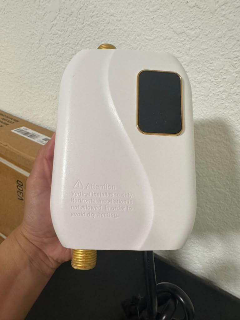 110V Tankless Water Heater Electric, 3000W Tankless Electric Water Heater Instant, Under Sink Water Heater with Digital Display, On Demand Hot Water Heaters Electric for Kitchen Washin Bathroom. customer photo 1