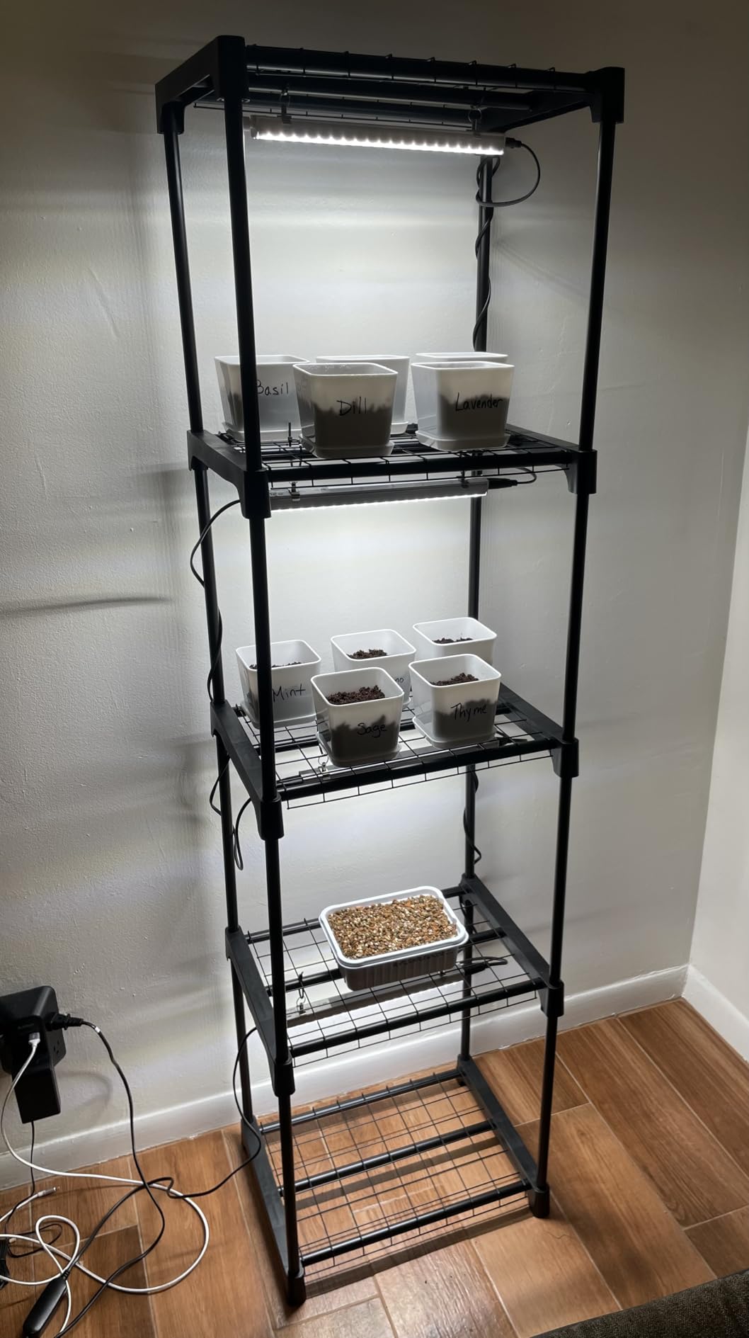5-Tier Indoor Plant Shelf with Grow Lights, 11.8x15.7x59 | 5 Tier Plant Stand, 5000K Full Spectrum, 4 Pack Grow Lights (36W), Auto Timer 4/9/14H, Indoor Seed Starting, Metal Rack customer photo 2