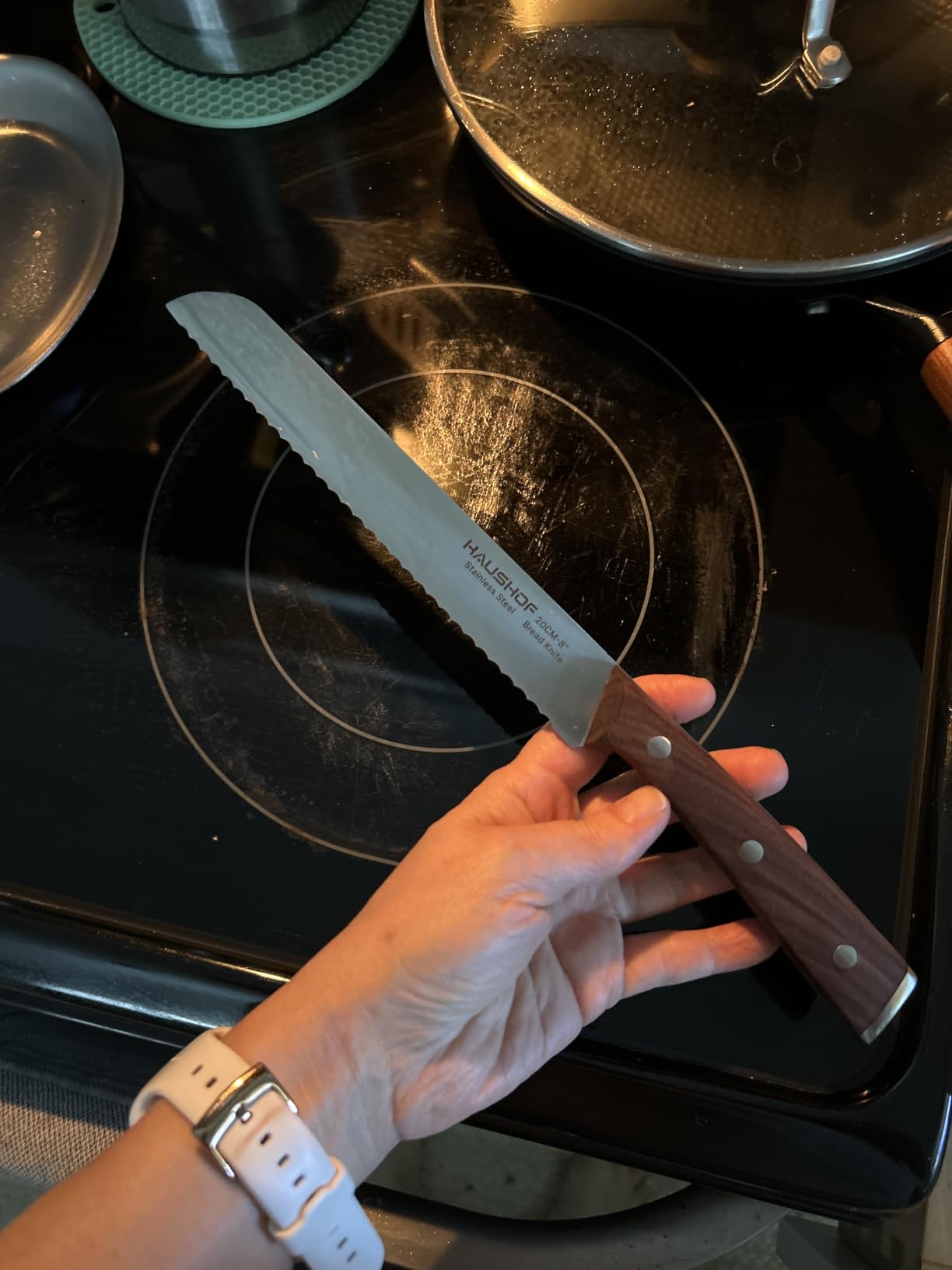 imarku Nakiri Knife 7 Inch, Razor Sharp Japanese Kitchen Knife Chef Knife, Multipurpose Japanese High Carbon Stainless Steel Meat Vegetable Knife, Ergonomic Pakkawood Handle customer photo 1