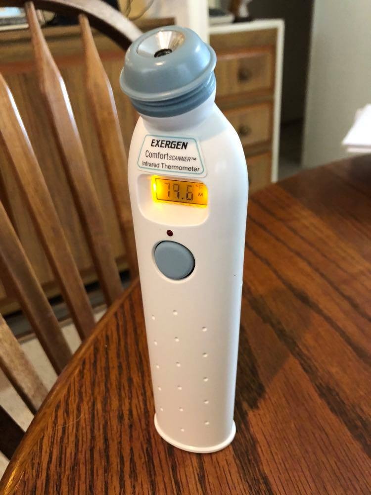 Exergen TAT-2000C+ Temporal Artery Thermometer, White, 9V Included | Thermometer For Adults, Kids, & Newborns | Soft Glow LCD, Silent Mode, 8 Memory Readings customer photo 1