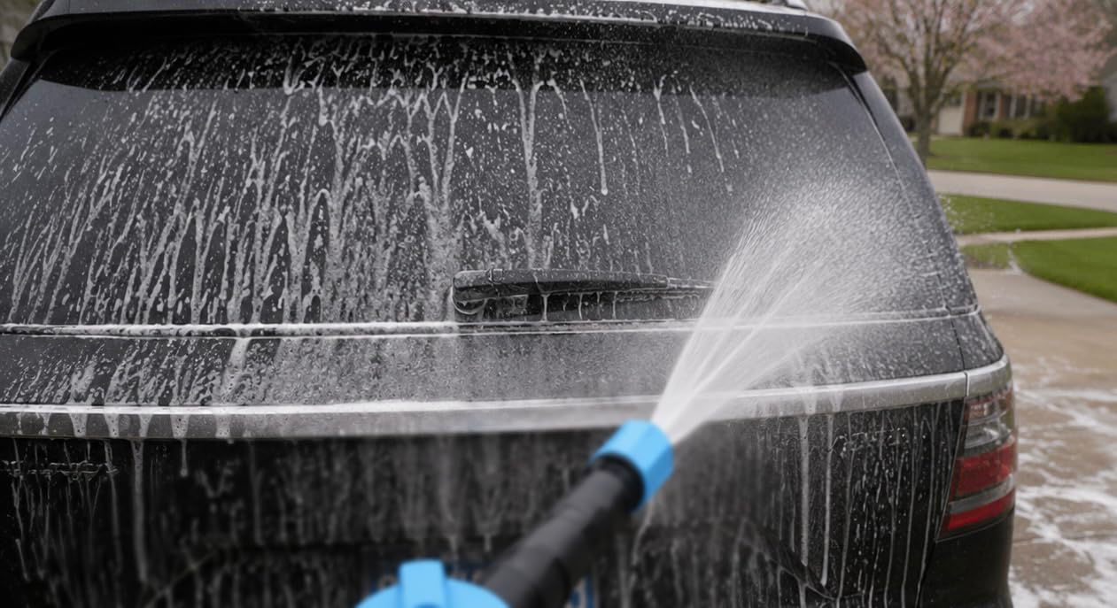 Car Wash Foam Gun for Garden Hose, with Microfiber Wash Mitt, Foam Sprayer | 3 spray modes & 50% higher water Pressure foam cannon kit, no pressure washer, for Cars, Trucks, RVs, Motorcycles, Pet customer photo 1