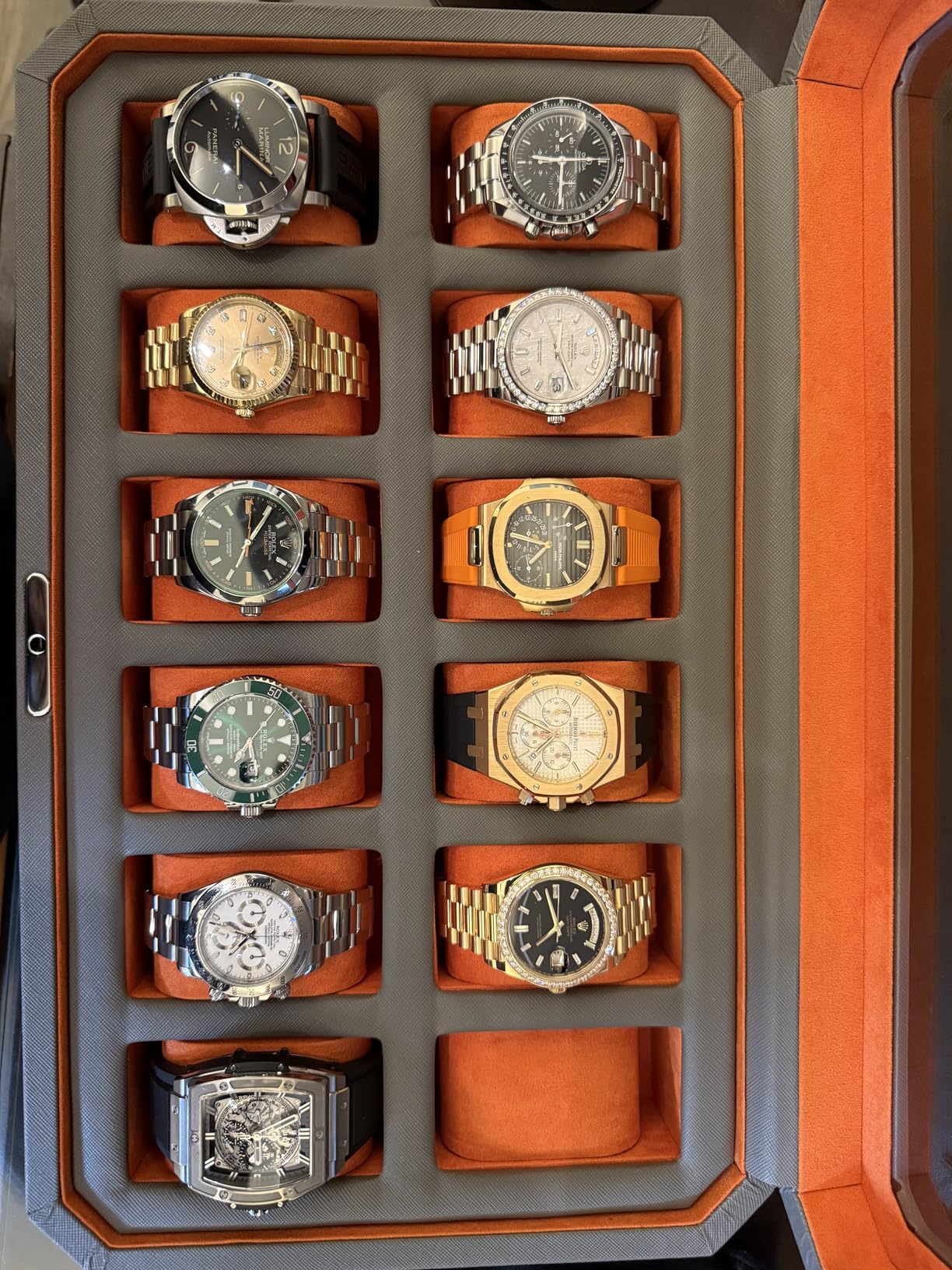 ROTHWELL 12-Slot Solid Walnut Watch Box with Valet Drawer - Premium Jewelry Display Case Organizer with Locking Glass Top and Microsuede Liner for Men & Women (Tan Interior) customer photo 1