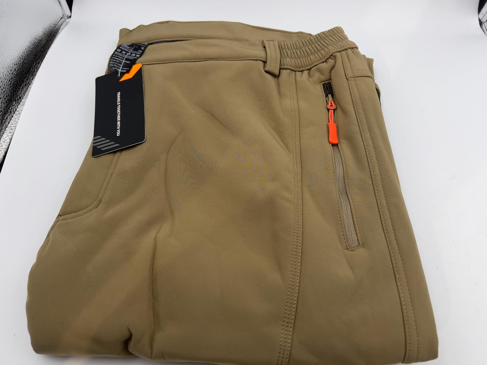SPOSULEI Mens Ski Waterproof Insulated Pants Fleece Lined Softshell Snow Hiking Snowboard Outdoor Pants with Zipper Pockets customer photo 2