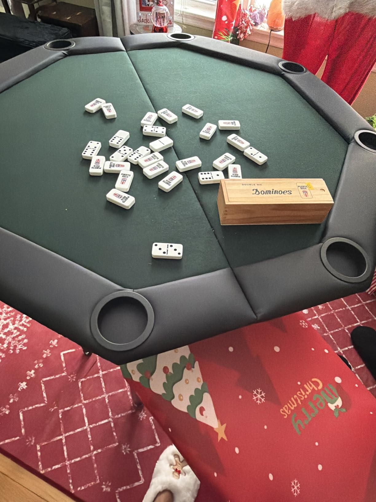 ZivPlay Poker Table Foldable Texas Hold'em Poker Table Portable with Folding Legs for Card Game and Casino Gambling 8 Player Octagon (48) customer photo 1