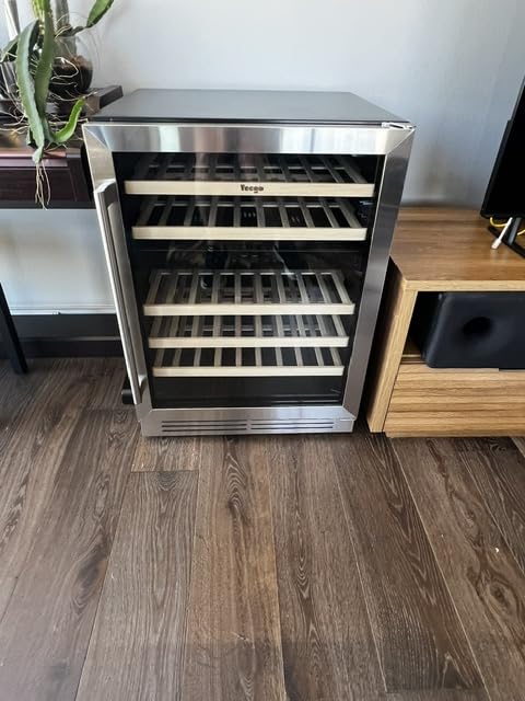 Yeego 24 Inch Dual Zone Wine Fridge with 52 Bottle | Built-In or Freestanding Wine Cooler Refrigerator with Glass Door | 40-65°F, Adjustable Shelves for Home Bar Kitchen Office customer photo 1