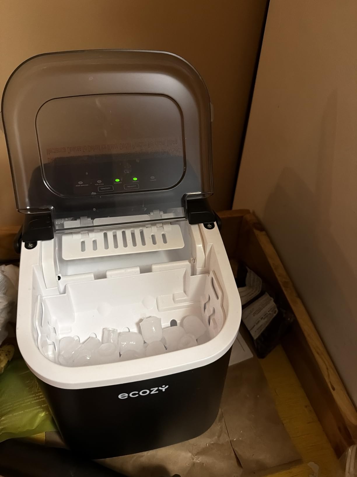 ecozy Ice Makers Countertop with Full-Color Panel & Timer Function | Ultra Slim Design, Built-in Status Light, 26 lbs/Day, Two Ice Sizes, Portable Self-Cleaning Ice Machine for Home/Kitchen/RV customer photo 1