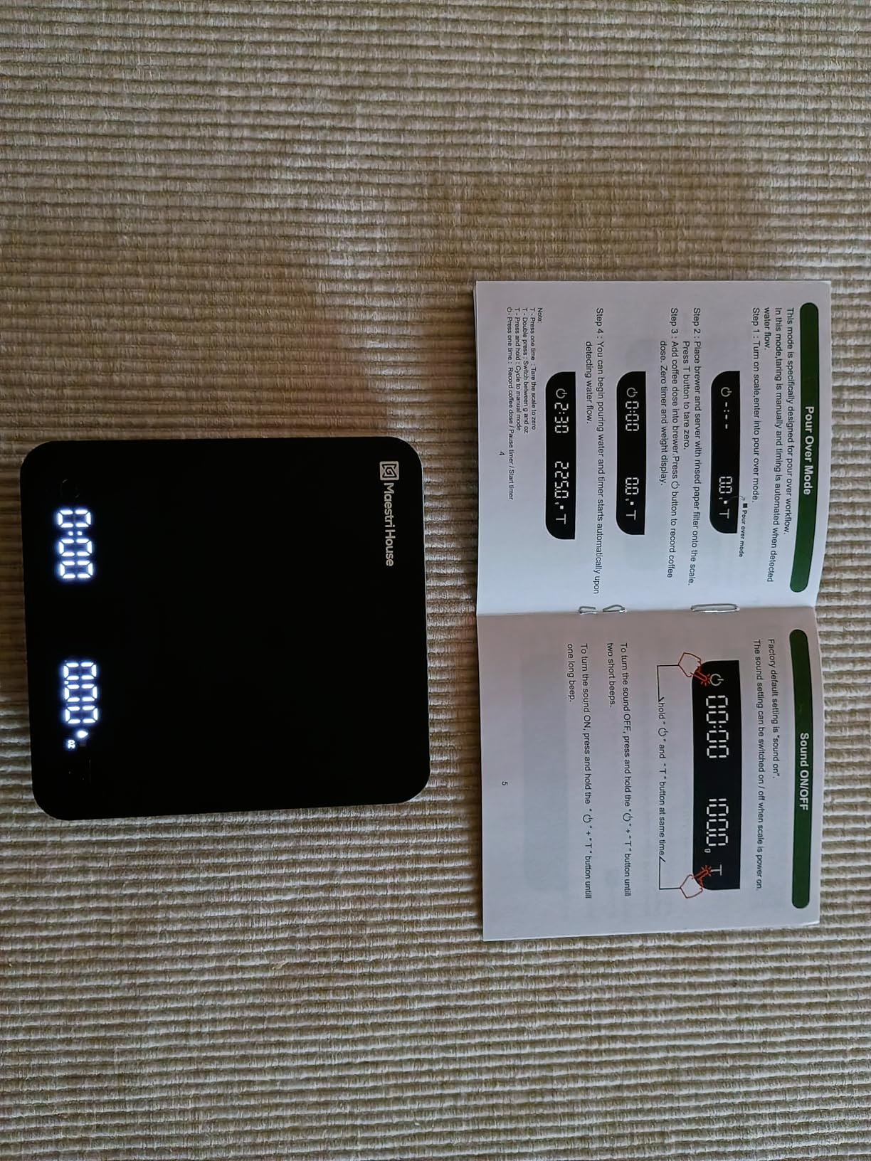 Maestri House S1 Air Ultra-Slim Espresso Coffee Scale with Timer, 0.1g Precision Shot Scale with Auto Tare & 3 Smart Brew Modes, Rechargeable Digital Scale for Espresso & Pour Over customer photo 1