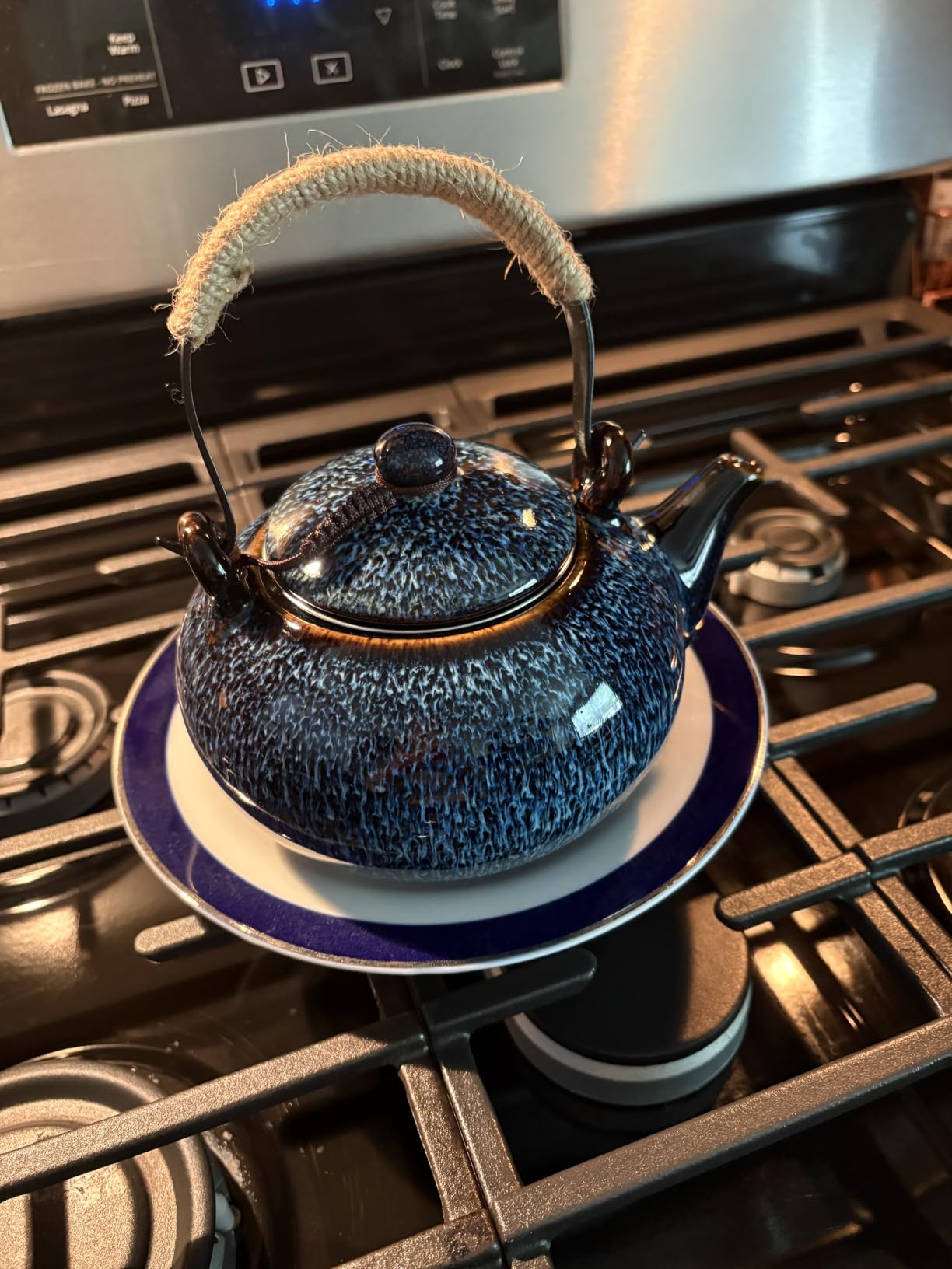 Japanese Teapot with Infuser Ceramic Tea Pot with Removable Stainless Steel Filter for Loose Tea 25 OZ/750ml for Office Home Men Women as Gift Blue customer photo 1