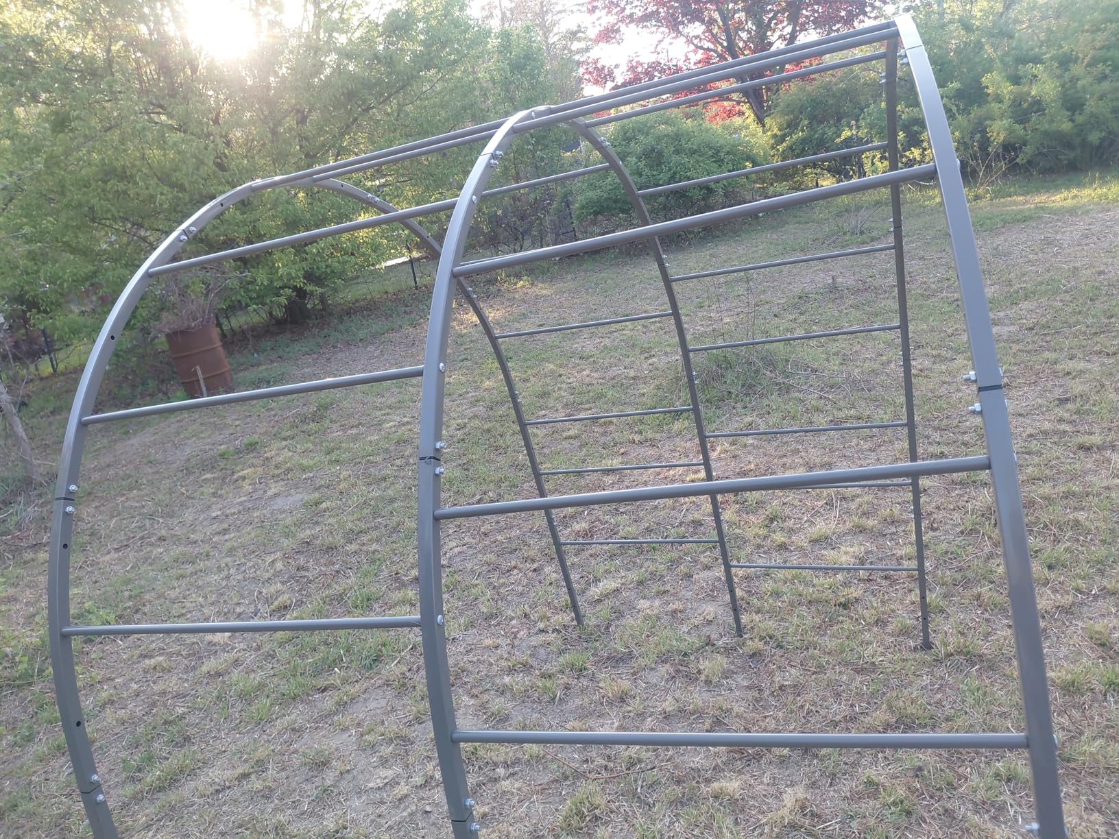 Anleolife 4x6ft Galvanized Garden Arch Trellis, Raised Beds and Vines | Heavy-Duty Metal Archway, Bed-Mount or In-Ground Install, Deep-Insert Stability for Cucumbers, Beans, Gourds & Squash customer photo 2