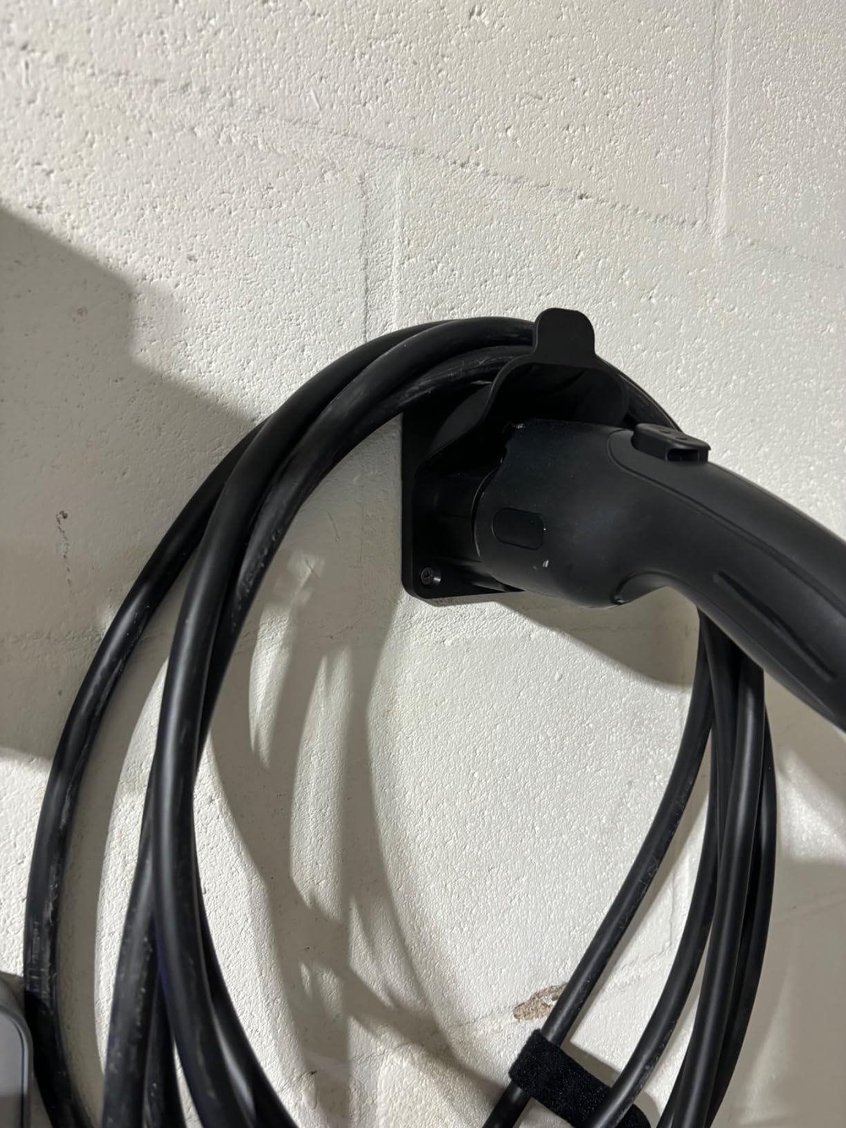 EV Charger Holder, Wall-Mount Connector Nozzle Holster Dock for SAE J1772, Adjustable EV Charging Control Box Holder & EV Cable Organizer Set, EV Charger Cable Holder for Indoor/Outdoor customer photo 1