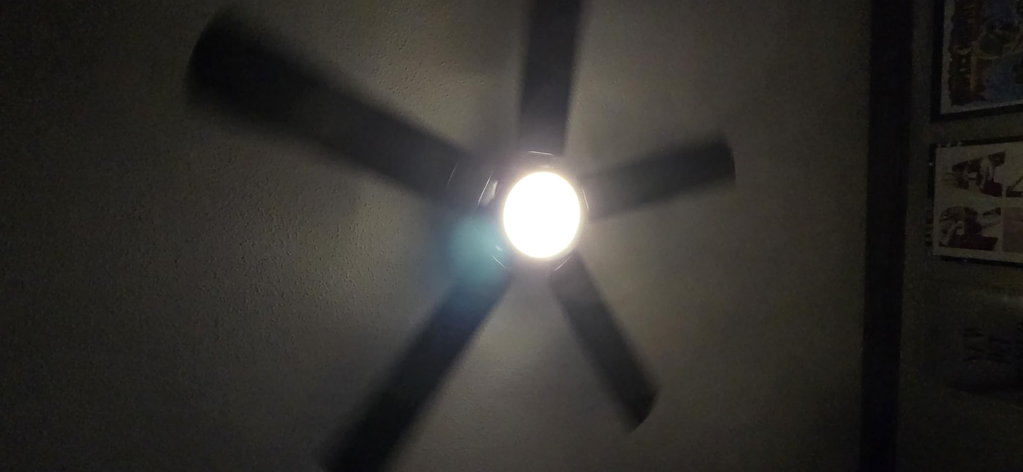 Fanbulous 52 inch Ceiling Fan with Light, Low Profile, App & Remote Control | Flush Mount, Stepless Dimming LED Light, Quiet Reversible DC Motor, Memory Function, Living Room, Bedroom, Patio, Black customer photo 1