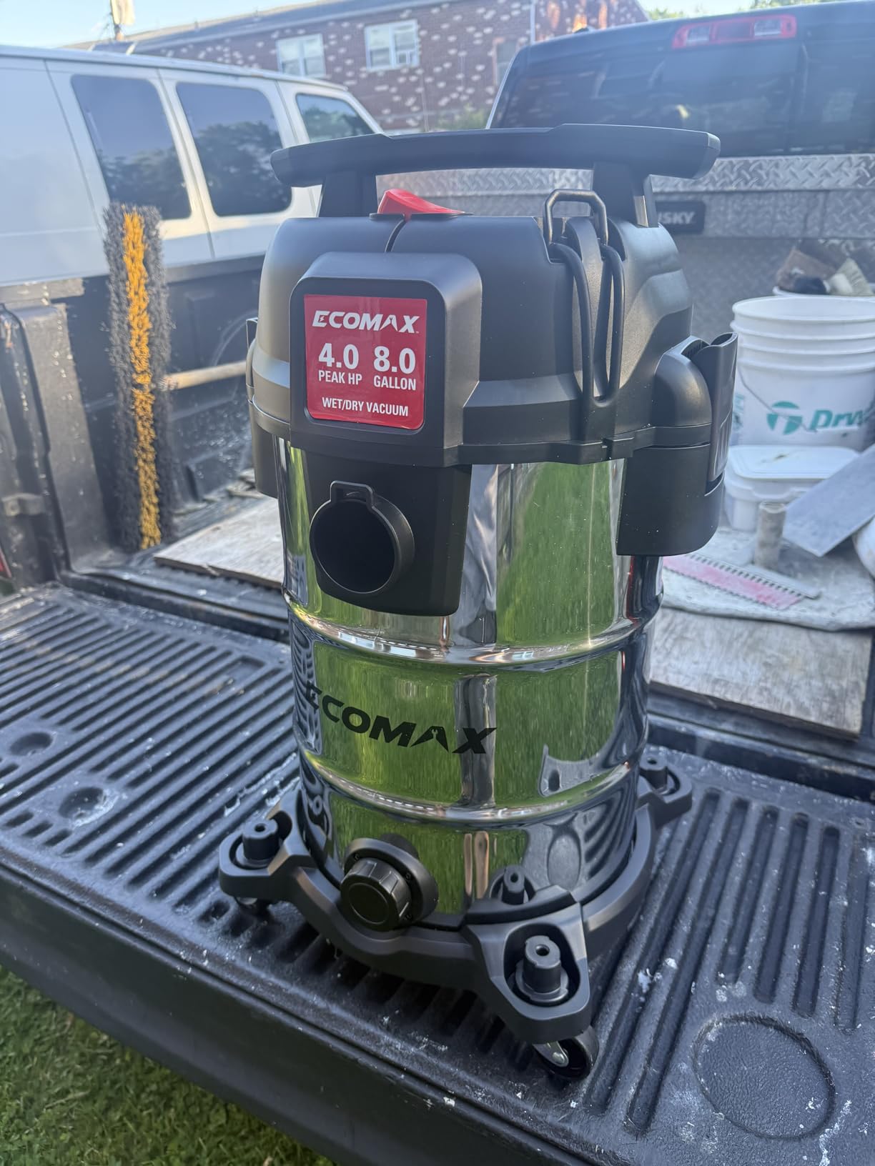 ECOMAX 8 Gallon Ultra Quiet Stainless Steel Shop Vacuum Wet and Dry | 4 Peak HP, 80% Quieter Operation, Durable Long Life Motor, Portable Vacuum for Garage, Workshop, Jobsite, Complete Accessory customer photo 1
