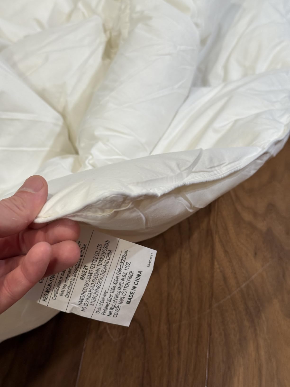 Cosybay Feather and Down Fiber Comforter Insert Queen, 100% Cotton Cover | Medium Warmth White Duvet Insert, Fluffy Soft Hotel Luxury Bedding for Bedroom, 90 x 90 Inches customer photo 2