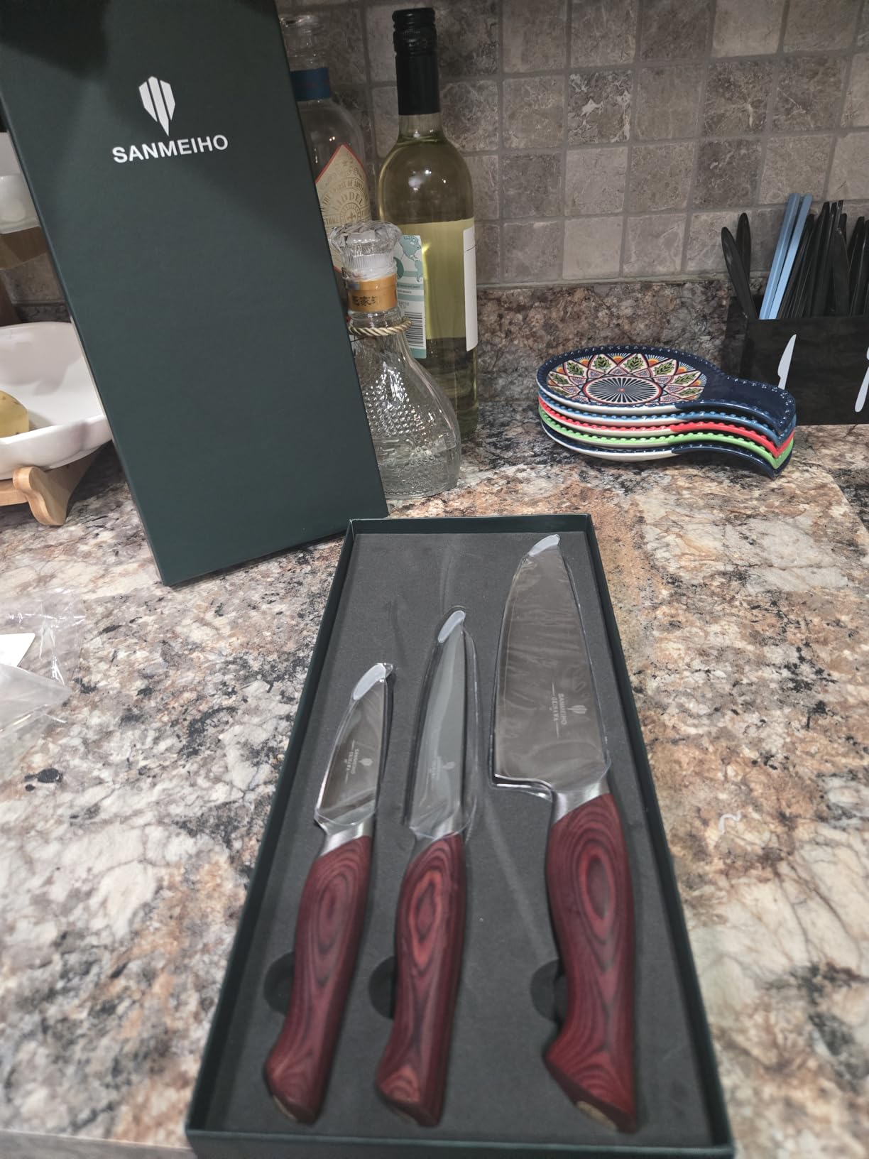 Japanese Knife Set 3 PCs, High Carbon 10Cr15Mov Stainless Steel | Ultra-Sharp Professional Kitchen Chef Knives Set with Ergonomic Pakkawood Handle and Elegant Gift Box customer photo 1
