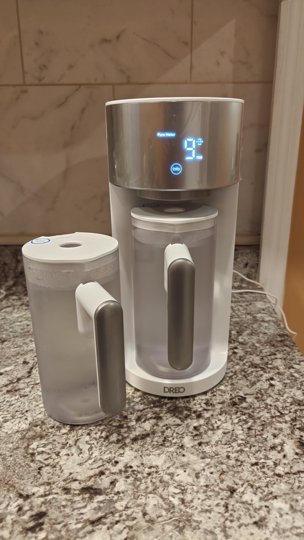 DREO Reverse Osmosis Water Filter Countertop, RO Filtration System, 3:1 Pure to Drain, TDS & Filter Life & Autofill Pitcher, Installation-Free, Self-Cleaning Water Purifier customer photo 1