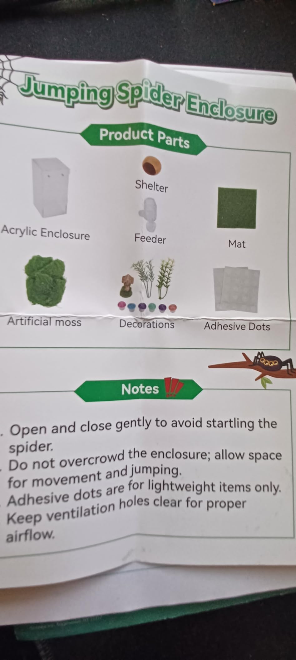 Escape Proof Jumping Spider Enclosure, Tarantula Terrarium Accessories Kit | MADHOLLY One-Piece, No Assembly Required, with Magnetic Door, Micro Vent Holes, DIY Decors, for Mantises/Insects, 3x3x6in customer photo 2