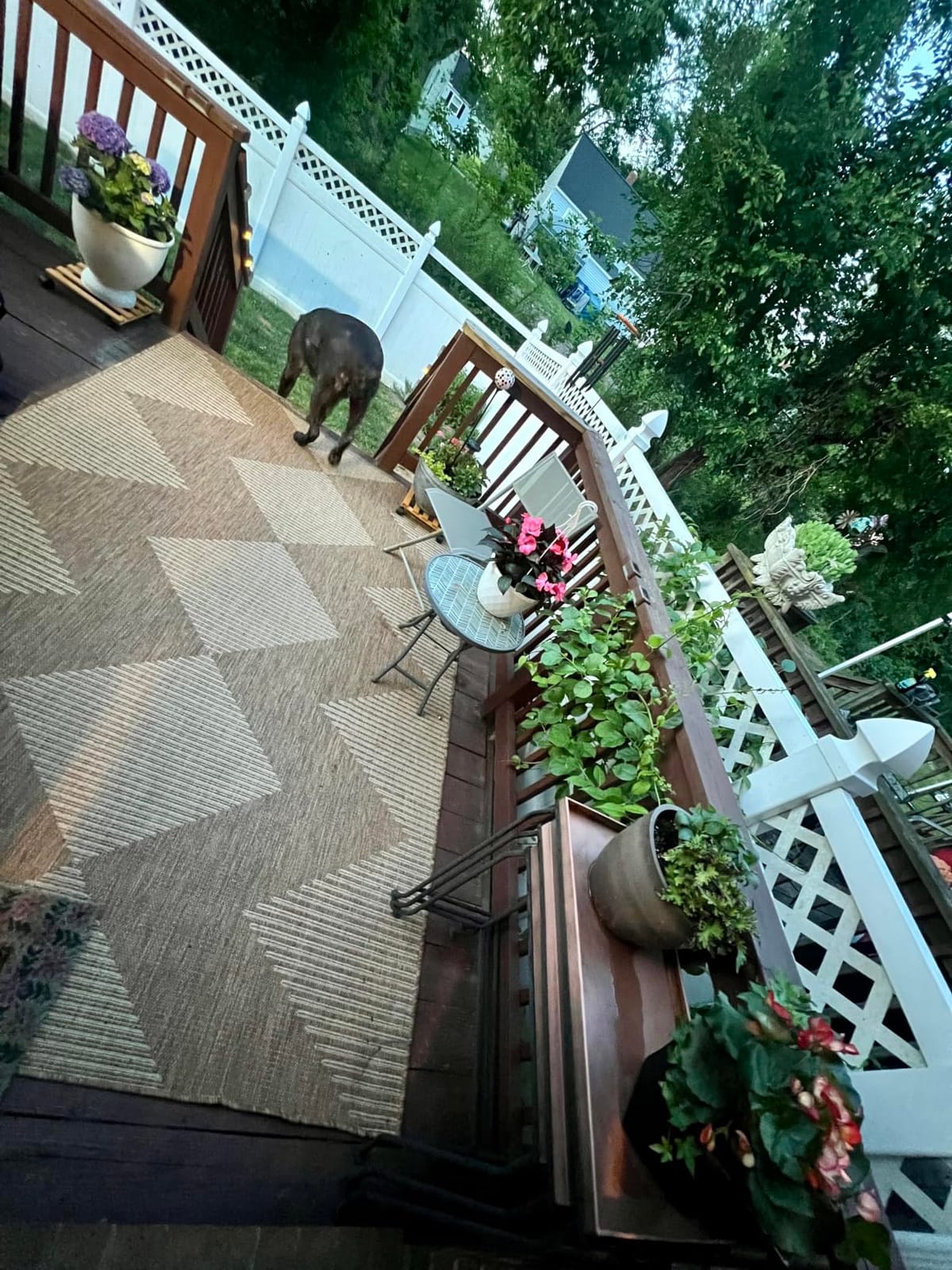 MontVoo-Outdoor Rug Carpet Patio Rug 5x7 ft Polypropylene Indoor Outdoor Rugs for Patio Deck Balcony Porch, Textured Weave, Durable for High Traffic, Fade-Resistant, Boho Geometric Neutral Brown customer photo 1