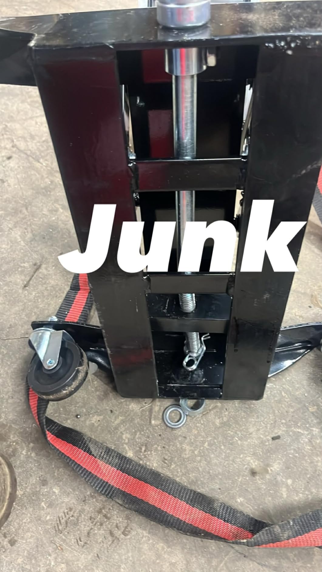 Garvee Transmission Jack 450 LBS Capacity: Low Profile Lift with 2M Safety Straps & 4 Brake Wheels, 7-23 Inch Range for Car & Truck Repair (Red) customer photo 1