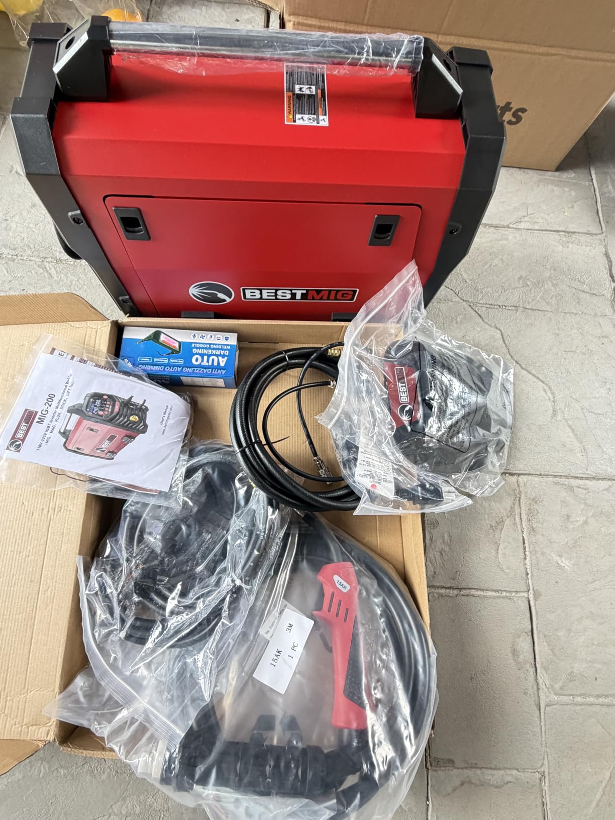 BESTMIG 200A MIG Welder - 6-in-1 IGBT Inverter Welding Machine, Gas/Gasless Flux Core, Stick, Lift TIG, Spot & Spool Gun - Portable 110V/220V Equipment customer photo 1