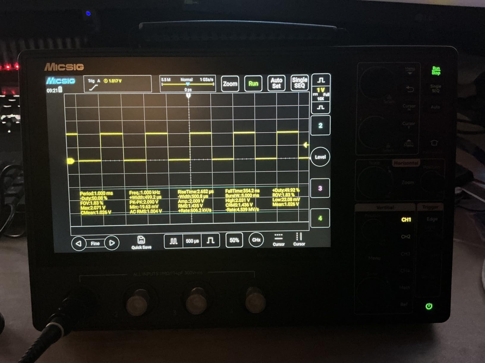 SainSmart Micsig 12-bit High Resolution Tablet Oscilloscope MHO1 | Portable Handheld with 4 Analog Channels, 100MHz Bandwidth, 8