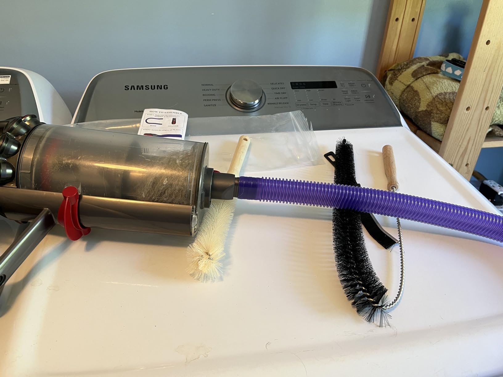 Lovepea Dryer Vent Cleaner Kit for Dyson V15 V12 V11 V10 V9 V8 V7, Hose Attachment Flexible Crevice Drum Lint Brush Trap Cleaning Tool Kit, 4 Piece customer photo 2