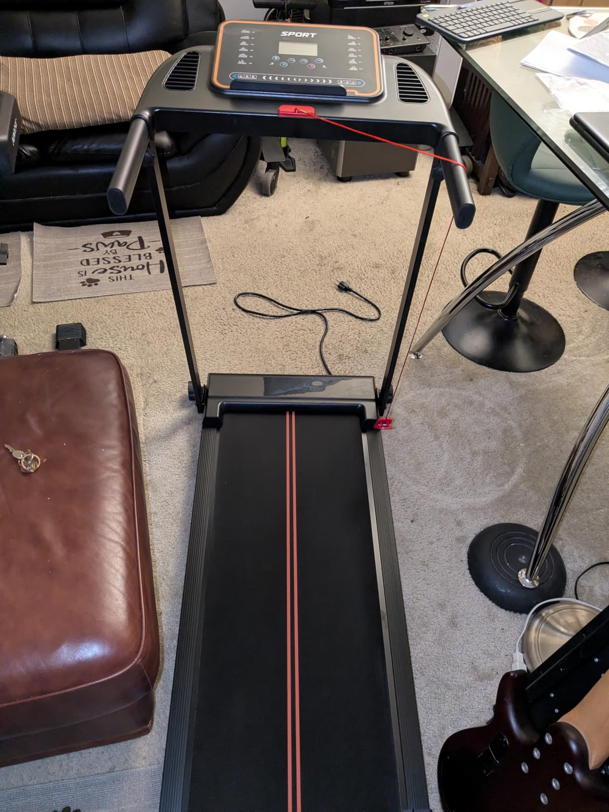Treadmills for Home Walking Pad - Foldable Treadmill Under Desk with Handle Bar 0.6-6.2 MPH Portable Folding Pads Compact Running Machine Quiet Lightweight customer photo 1