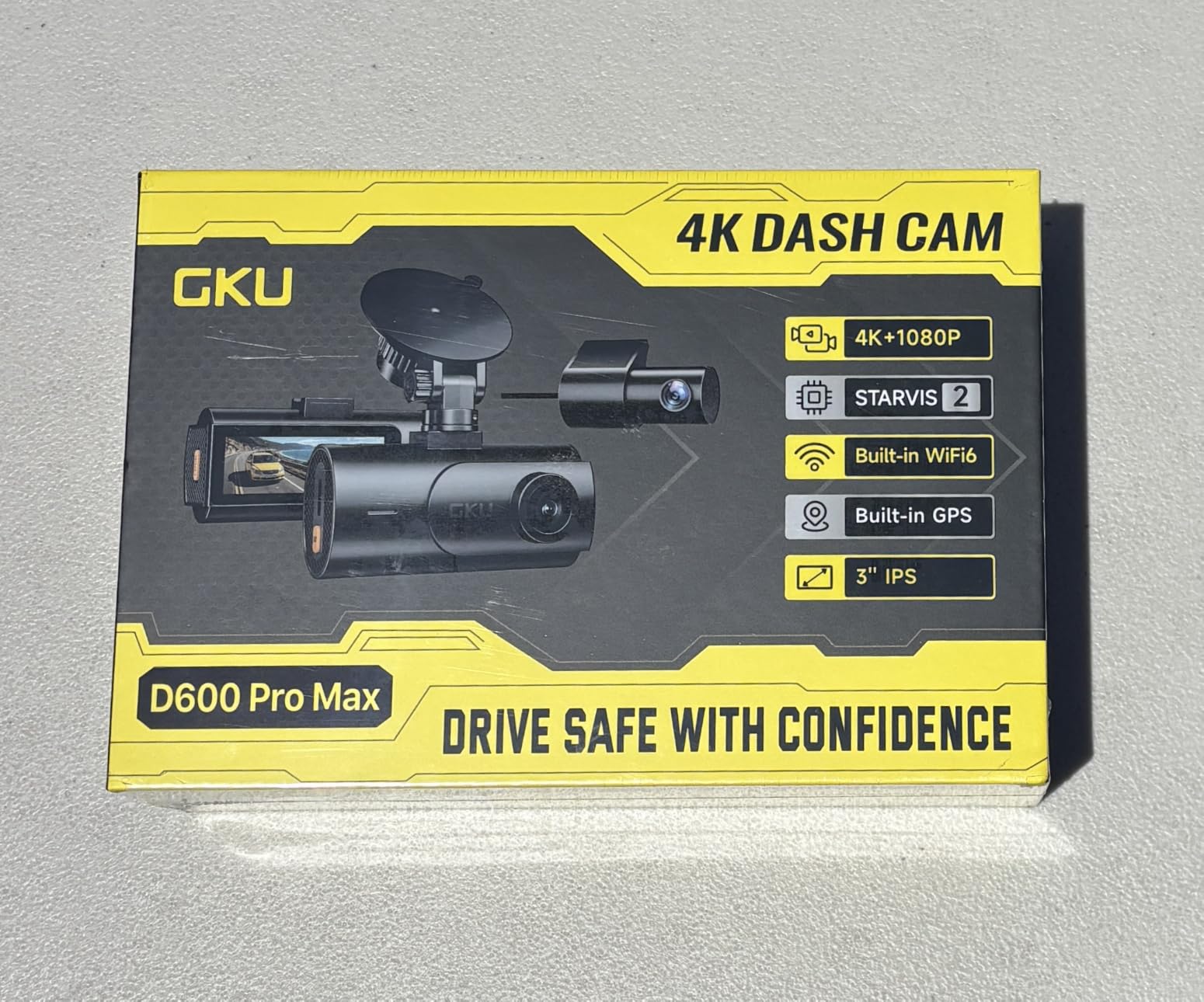 GKU 4K Dual Dash Cam Front and Rear Camera, STARVIS 2 Sensor | 5.8GHz WiFi6 Up to 20MB/s, Voice Control, Dash Camera with GPS, WDR Night Vision, Parking Mode, Loop Recording customer photo 2