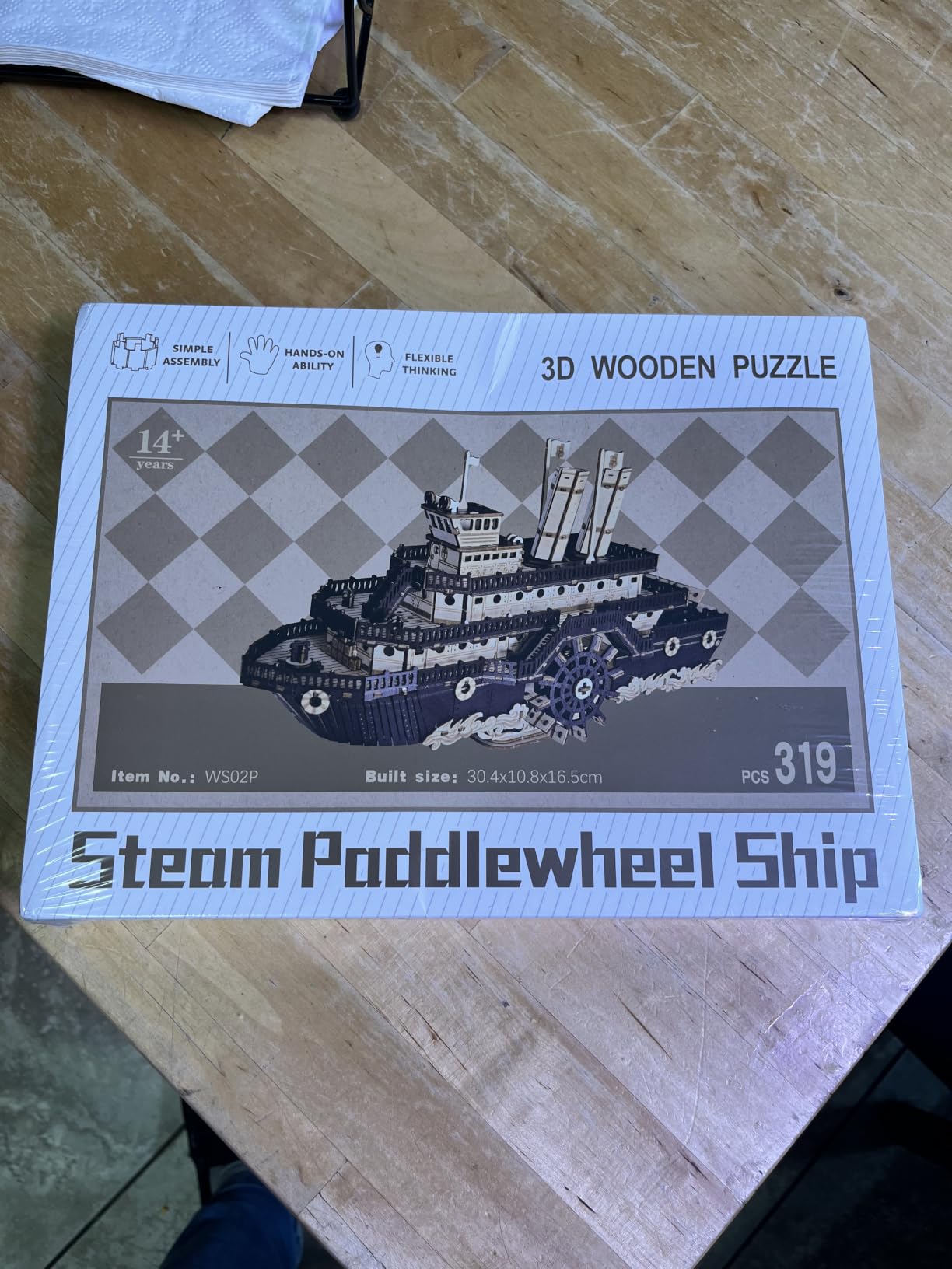 3D Wooden Puzzles for Adults,Paddle Steamer Ship Model Kit, Desk Décor,Gift customer photo 2