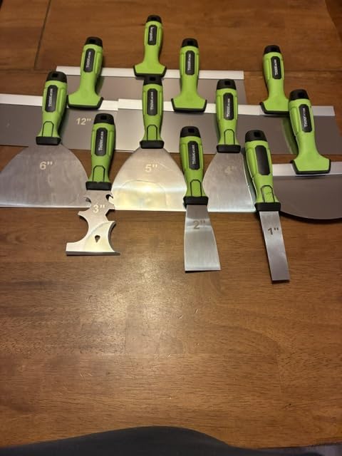 Drywall Hand Tool Kit, 14PCS Drywall Knife Set with Mud Pan & Tool Bag | Stainless Steel Blades, Non-Slip Soft Grip, Taping Finishing & Drywall Repairs, Homeowners & DIYers customer photo 1