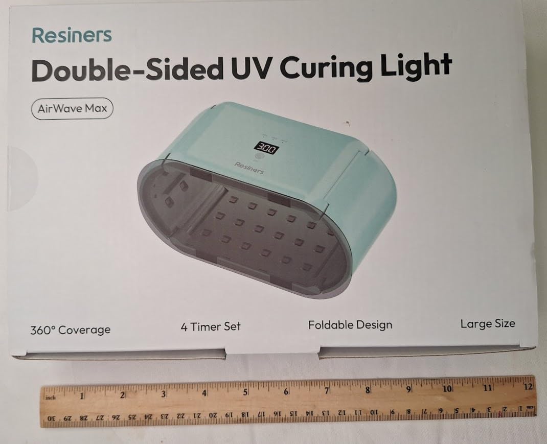 Resiners UV Light for Resin, Fast Even Curing Lamp with 360 Degree UV Coverage | 48 LEDs Magnetic 2-in-1 Split Design, 1/3/5/10min Timer, AirWave Max customer photo 2