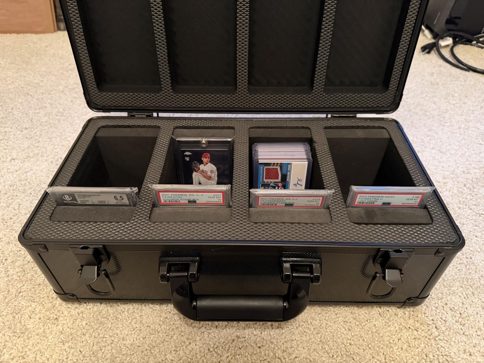 4-Row Graded Card Storage Box with Acrylic Window for PSA and BGS Display | Durable graded card case with 8 foam inserts for PSA and BGS display, fits GMA, HGA, NGS, SGC, CSG, and up to 640 top loaders customer photo 1