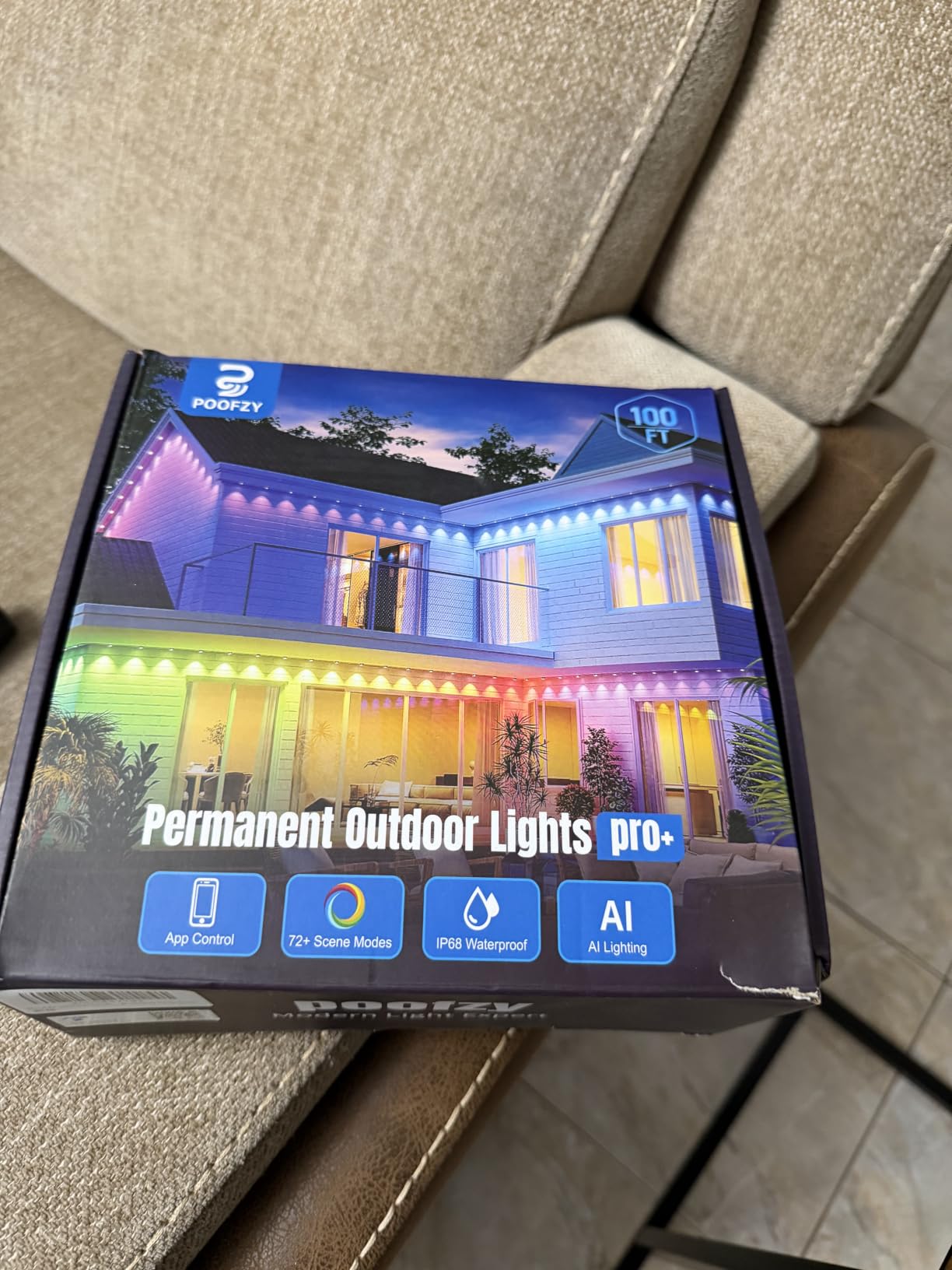 Permanent Outdoor Lights 100FT, RGB+IC Smart Outdoor Lights for House, App & Voice Control, Waterproof Outdoor Eave Lights for Christmas Holiday Patio Yard Decor customer photo 2