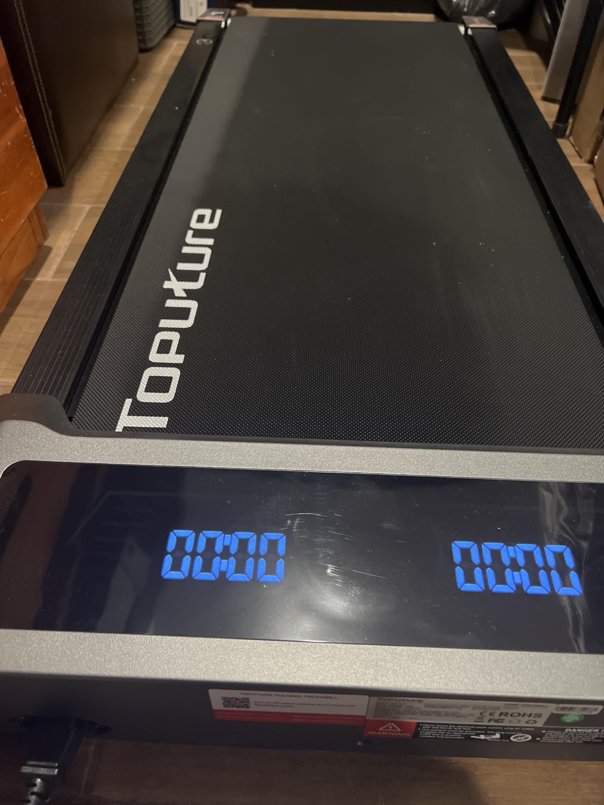 TOPUTURE Walking Pad with 10% Incline, 3.0HP Brushless Quiet Under Desk Treadmill, Portable Treadmills for Home/Office, Running Machine 300 lbs Capacity with RGB LED Screen, Remote Control/App Control customer photo 1